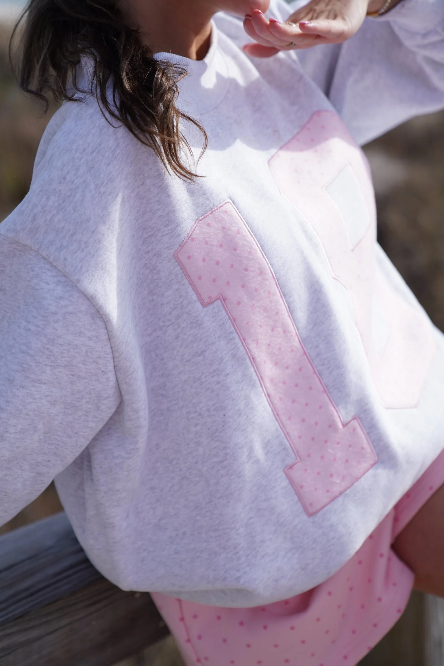 Polka Dot 18 Number Embroider Mockneck Sweatshirt - Image 13