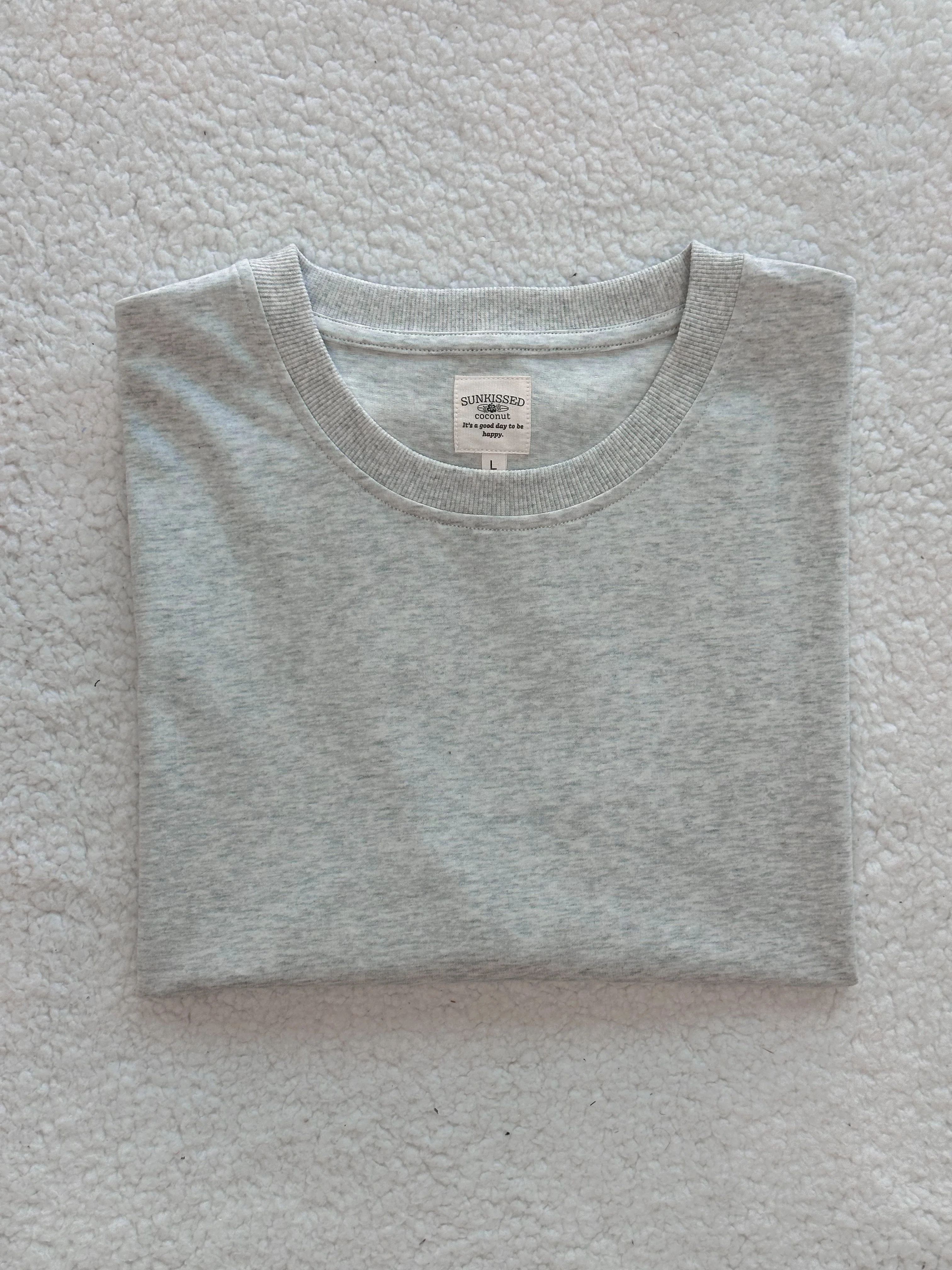 Pearl Grey Basic Watercolor Slightly Cropped Blank Tee - Image 4