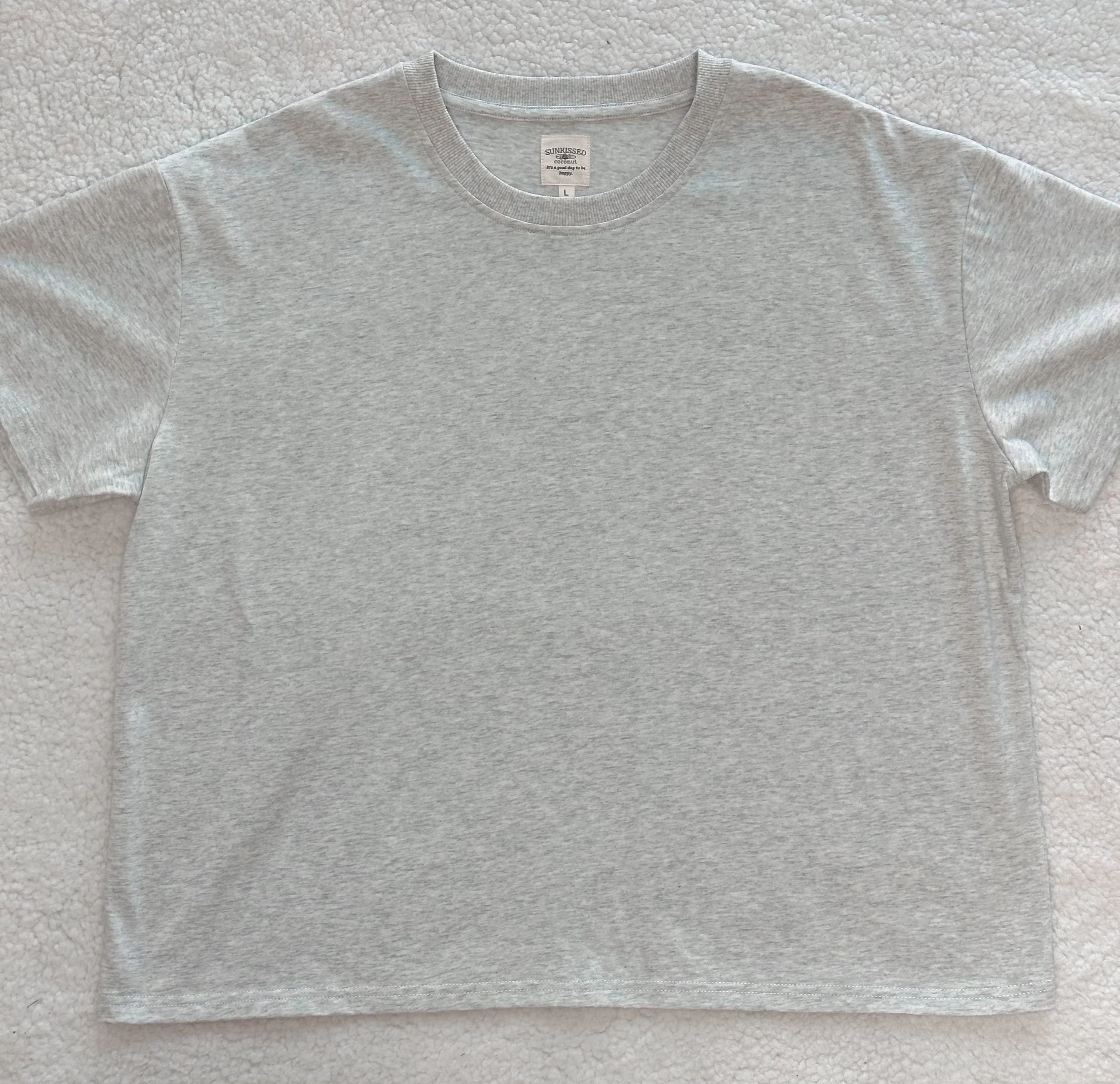 Pearl Grey Basic Watercolor Slightly Cropped Blank Tee - Image 5