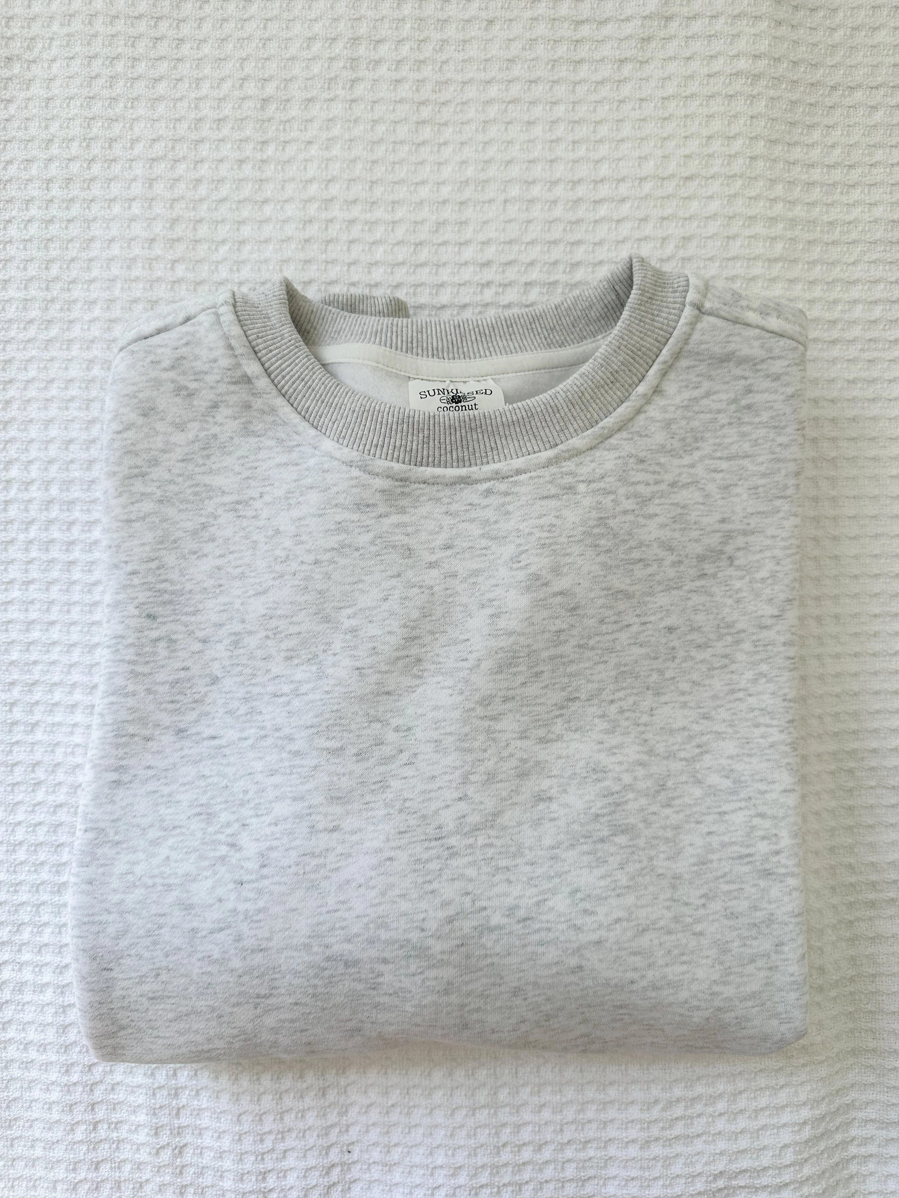 Pearl Grey Basic Blank Sweatshirt - Image 2