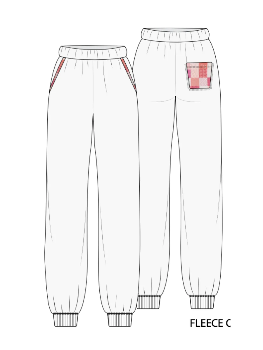Pearl Grey Gemma Patchwork Quilted Jogger Sweatpants - Image 4