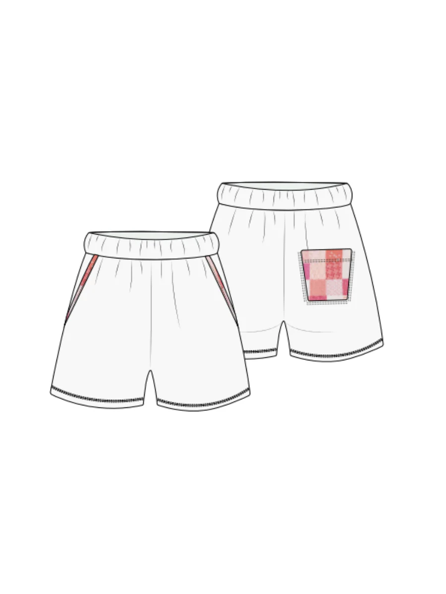 Pearl Grey Gemma Patchwork Quilted Jogger Shorts - Image 3