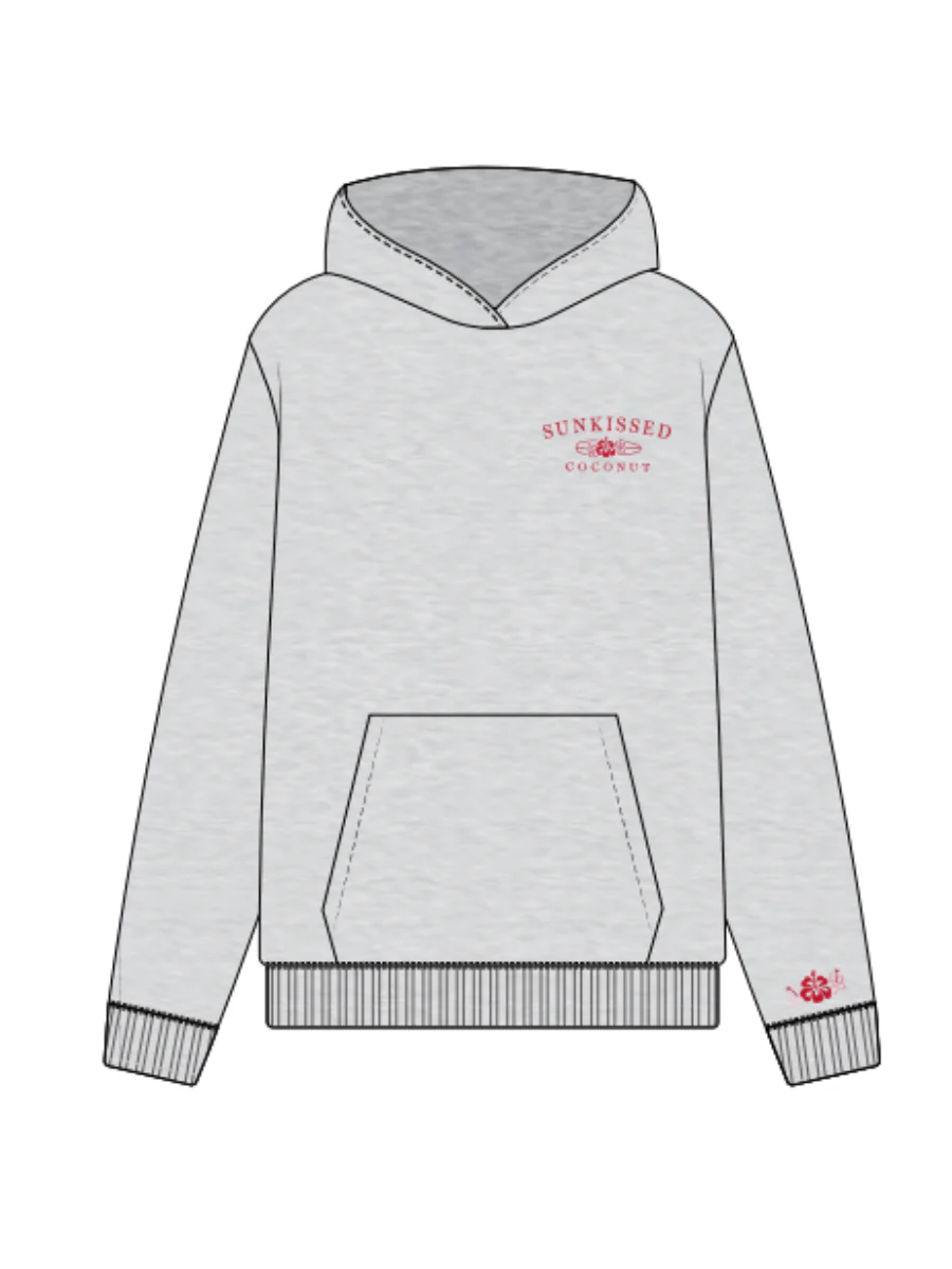 Pearl Grey Hibiscus Flowers Hoodie - Image 8