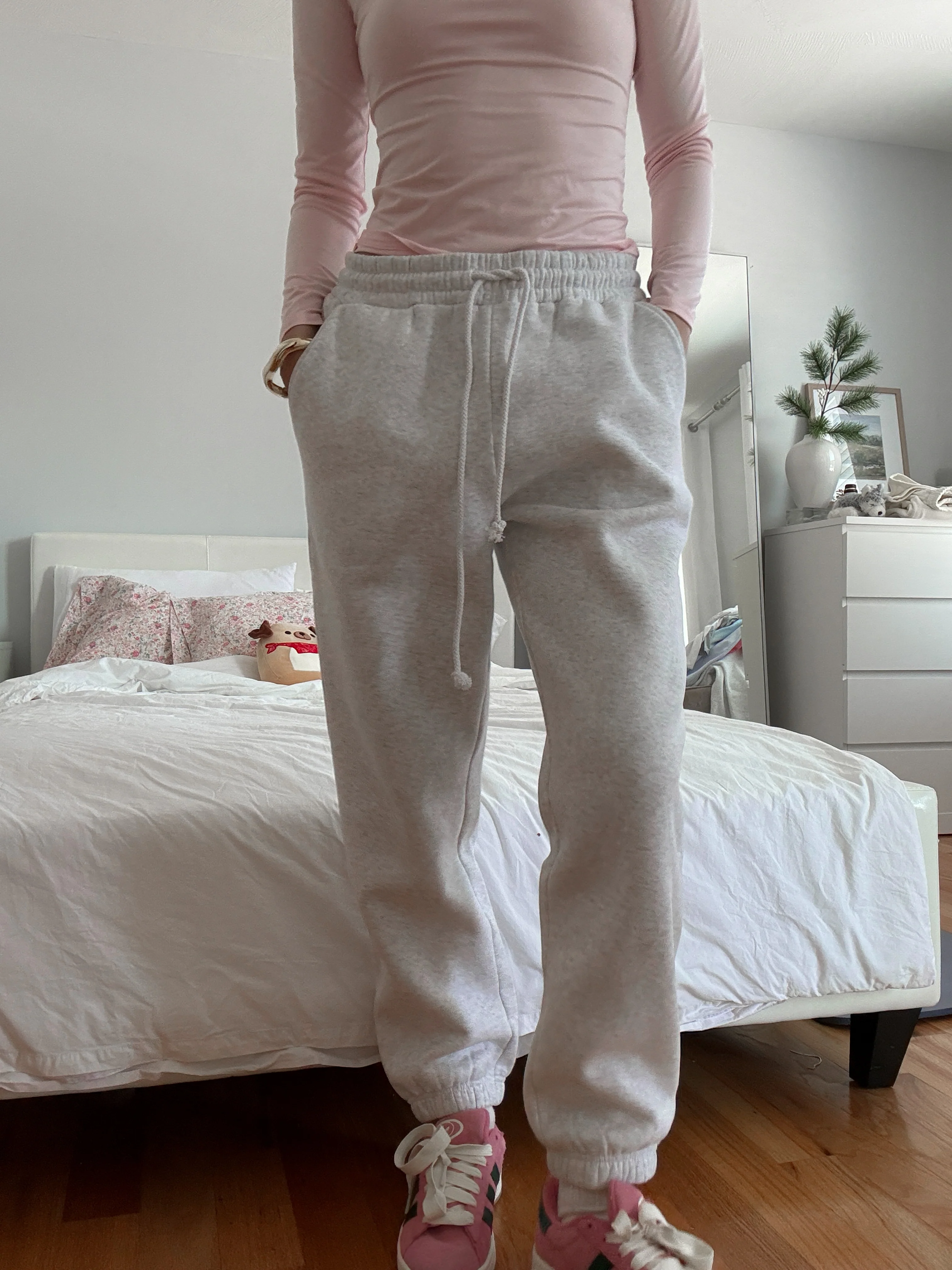 Pearl Grey Basic Blank Jogger Sweatpants - Image 10