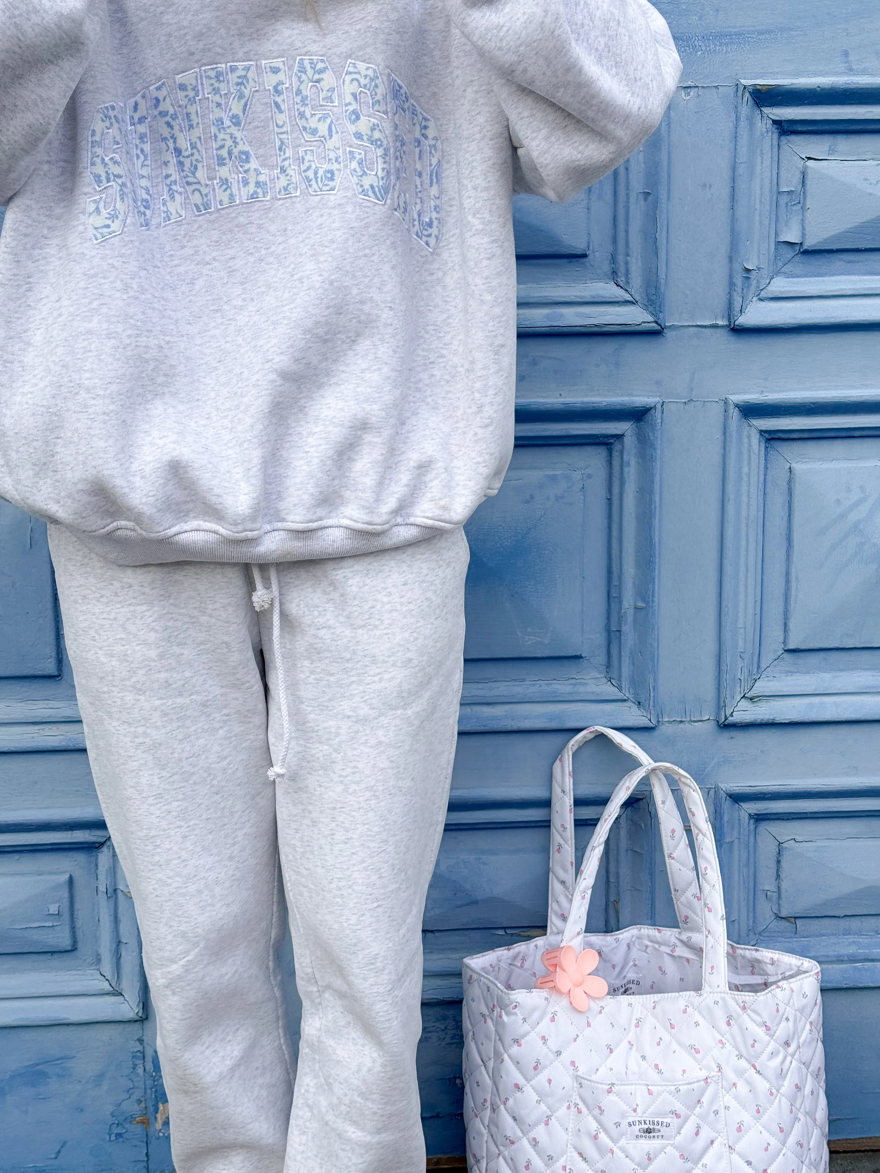 Pearl Grey Basic Blank Jogger Sweatpants - Image 8