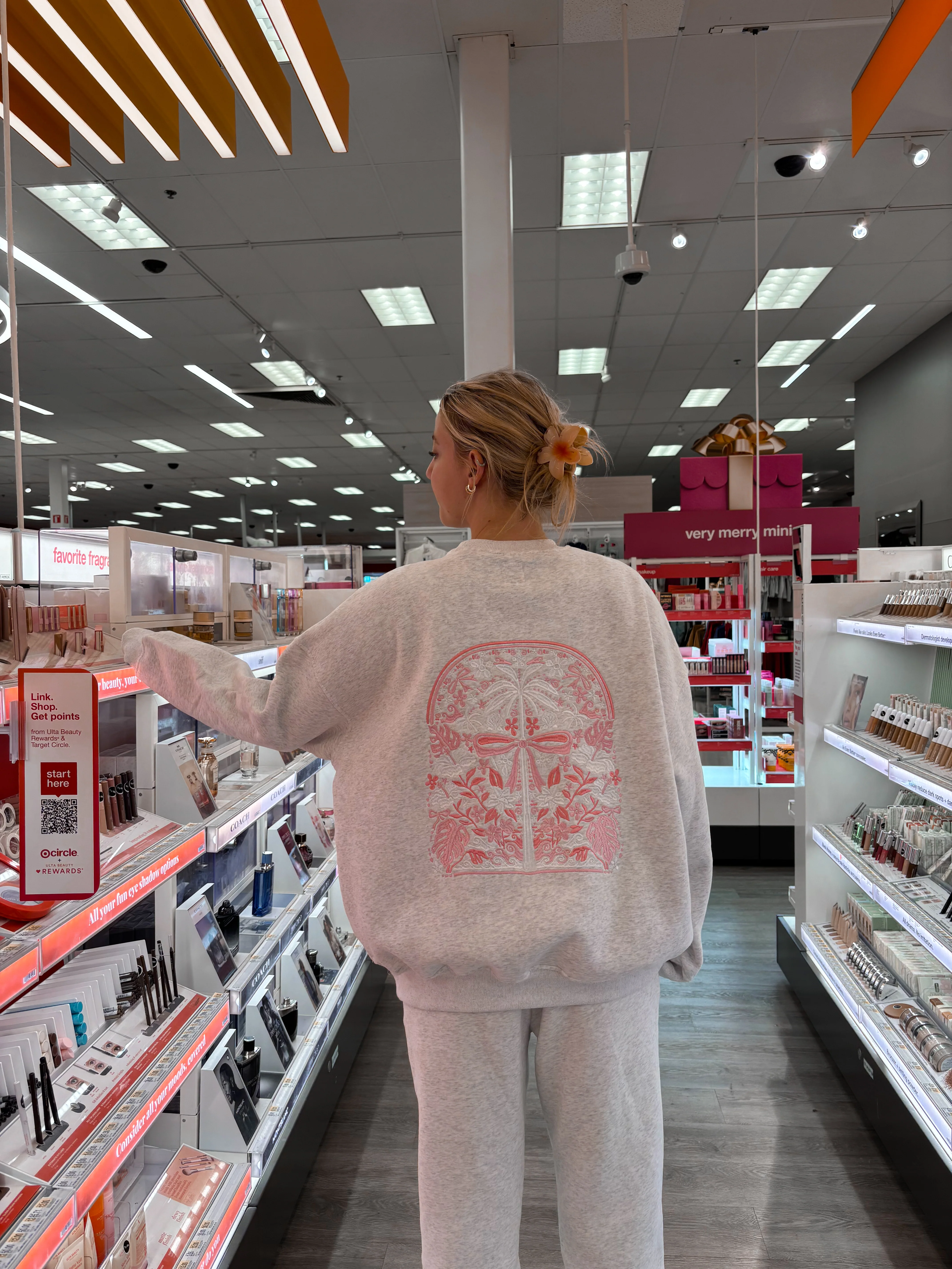 Pearl Grey Tropical Palms Sweatshirt - Image 10