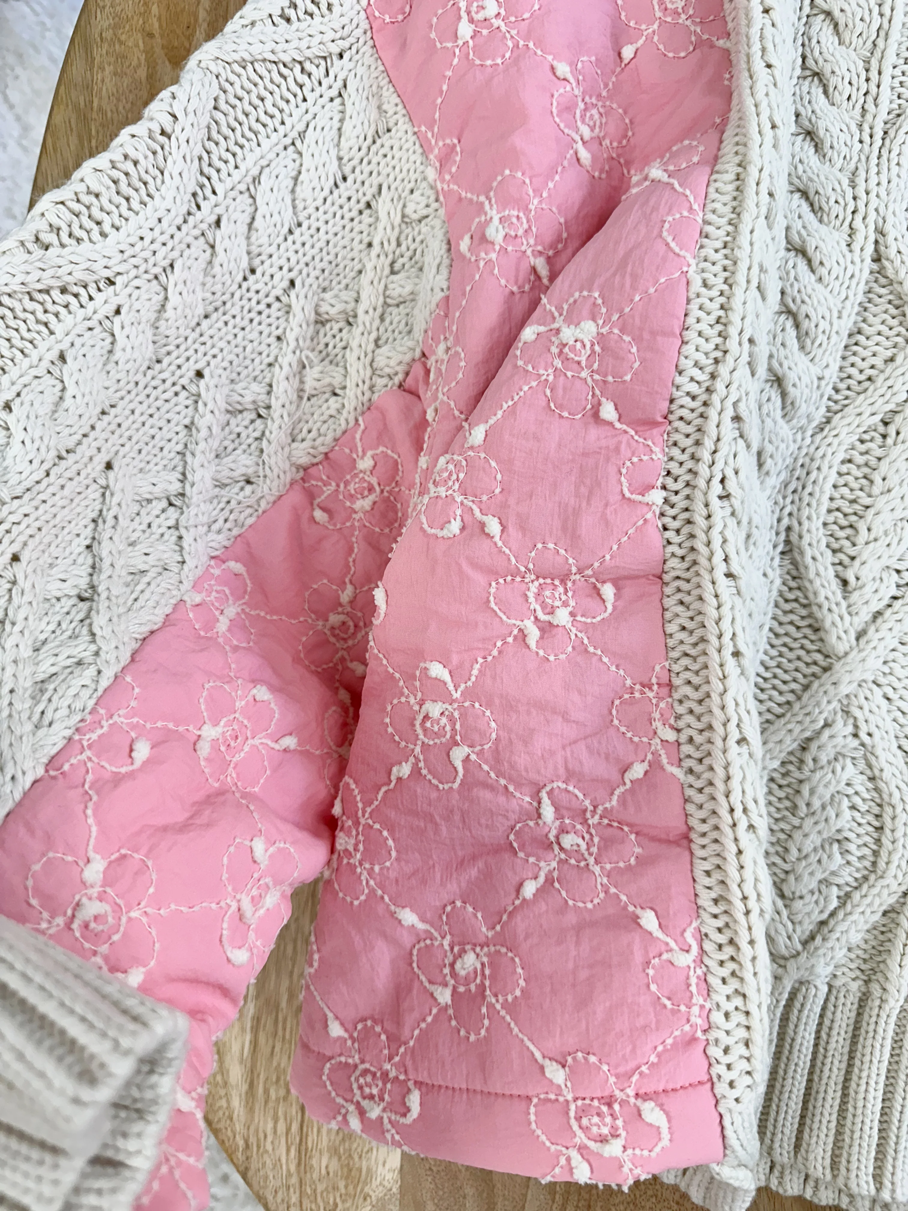 Pink Blossom Quilted Kit Sweater - Image 11