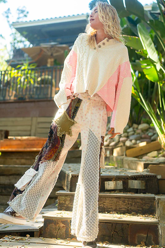 Pink Blossom Quilted Kit Sweater - Image 8