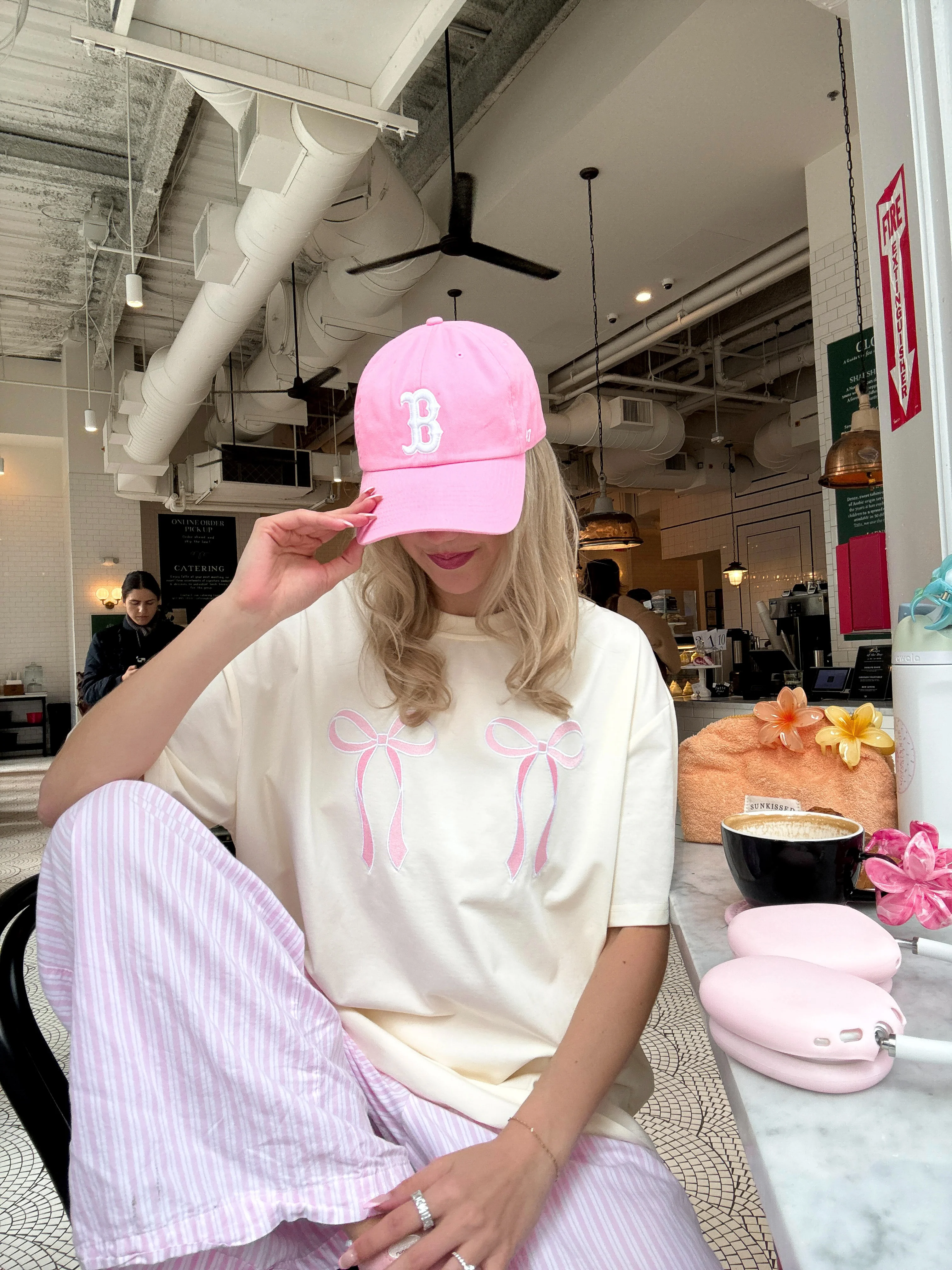 Pink Embroider Bow Tee - Image 13