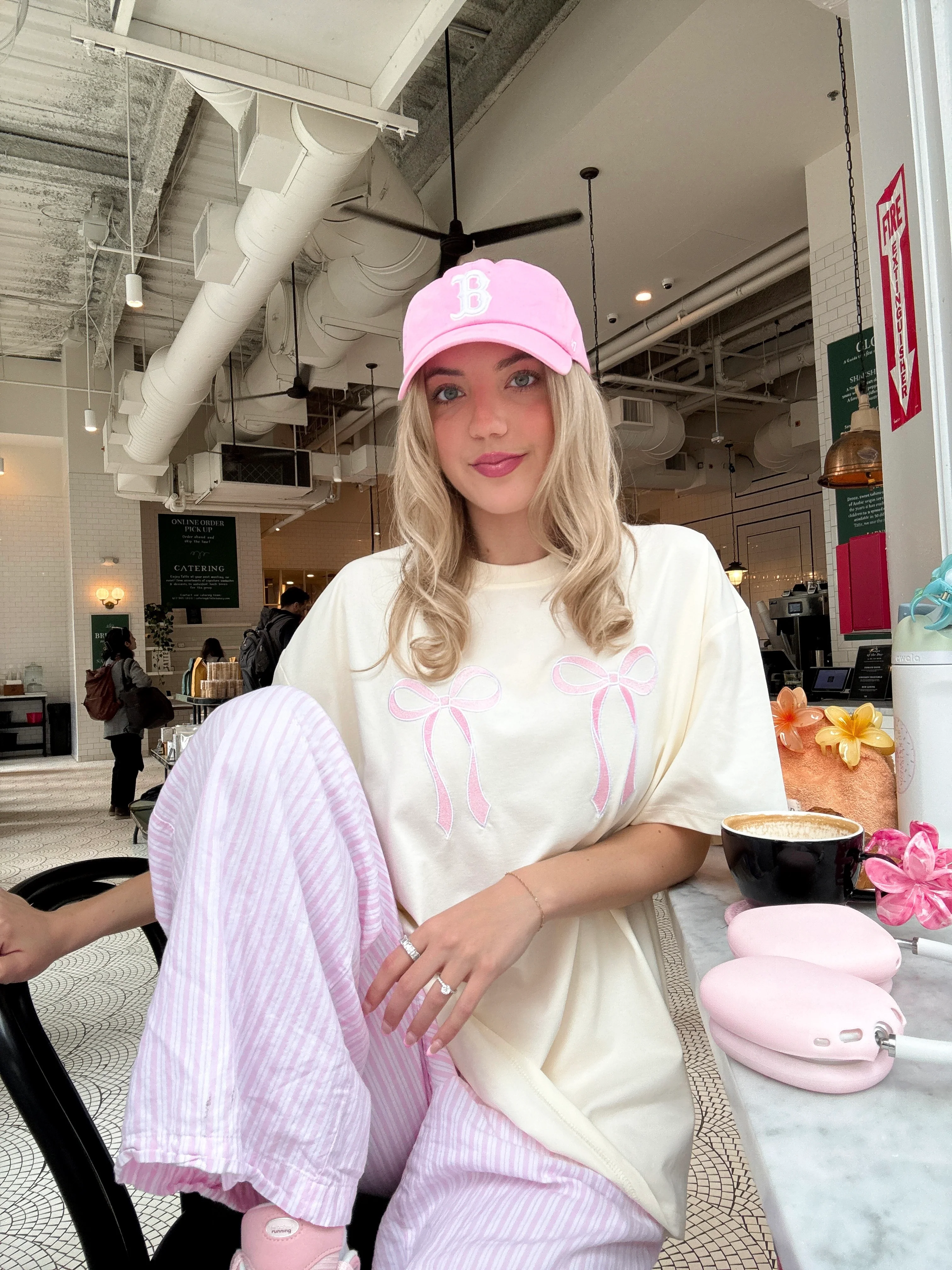 Pink Embroider Bow Tee - Image 6