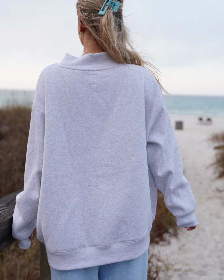 Polka Dot Sailboat Embroider Mockneck Sweatshirt - Image 5
