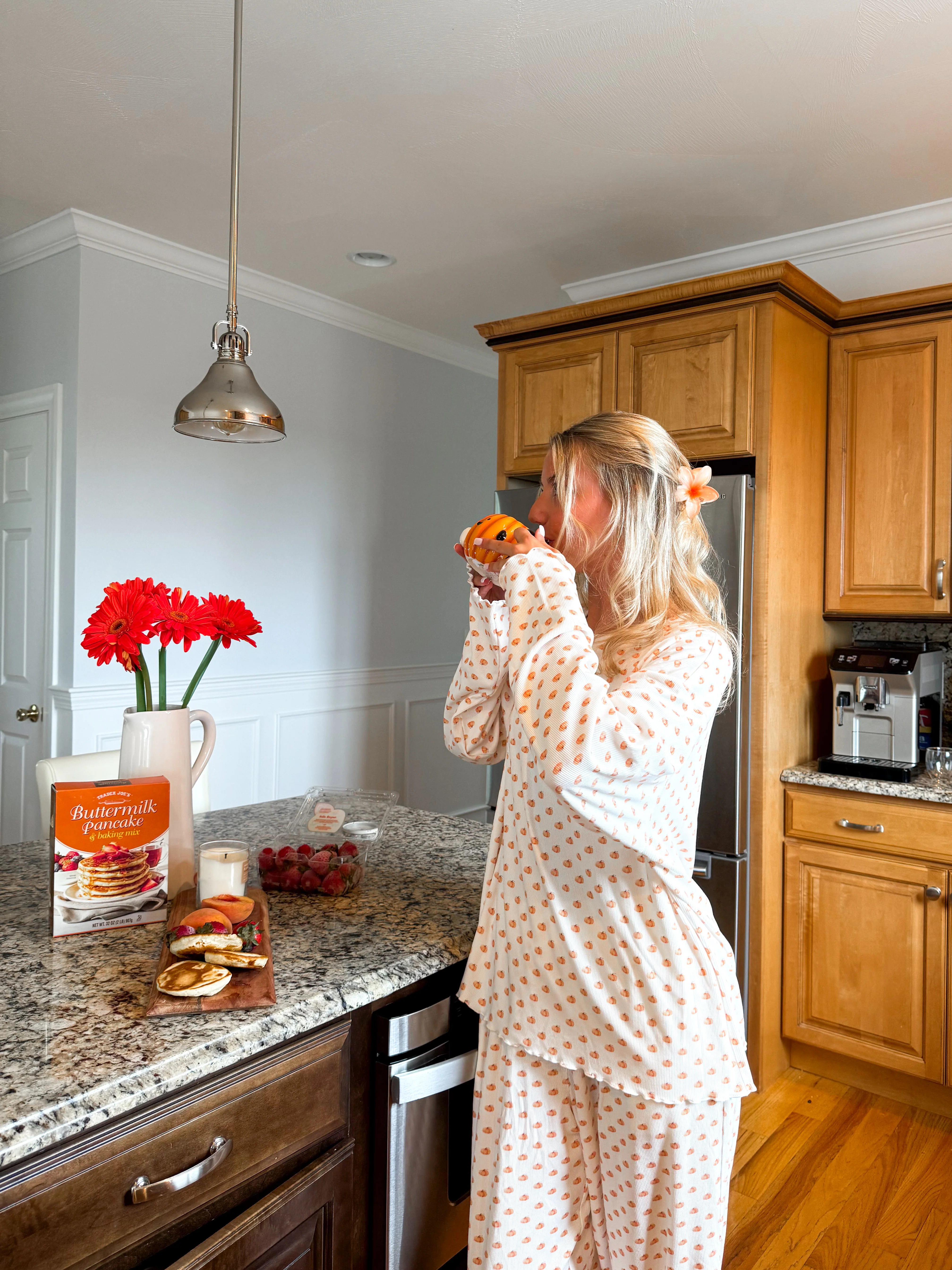 Pumpkin Fall Autumn Long Sleeve Pajama Top - Image 12