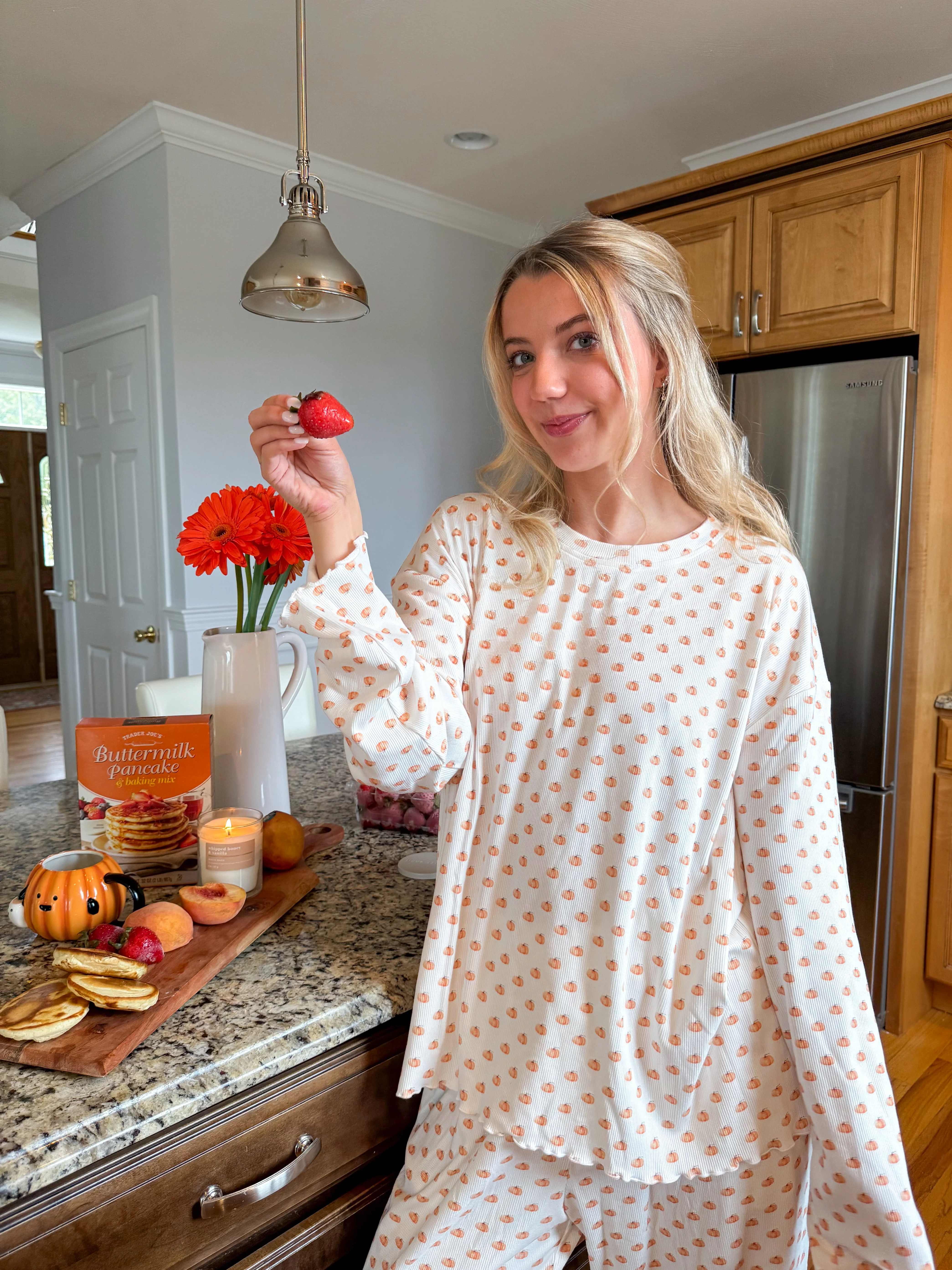 Pumpkin Fall Autumn Long Sleeve Pajama Top - Image 4