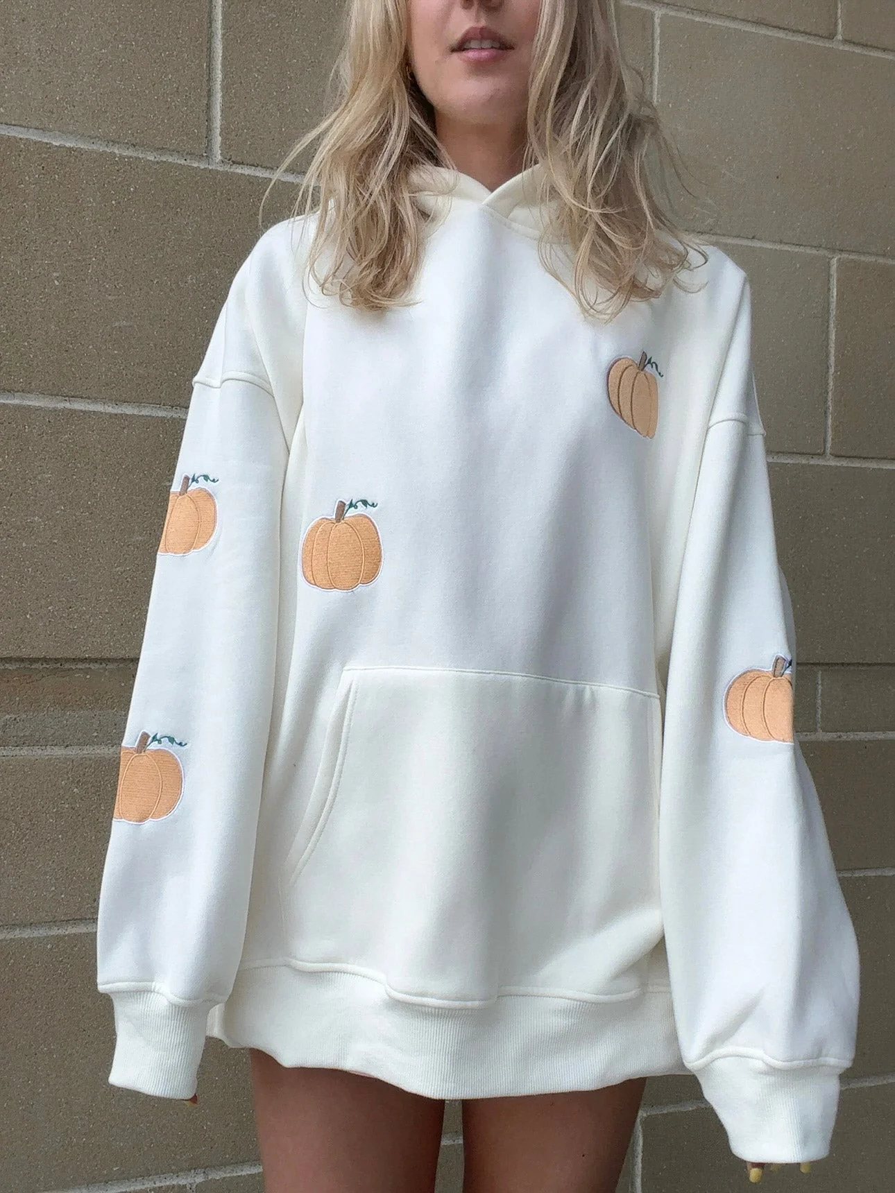 Pumpkins All Over Fall Embroider Hoodie - Image 10