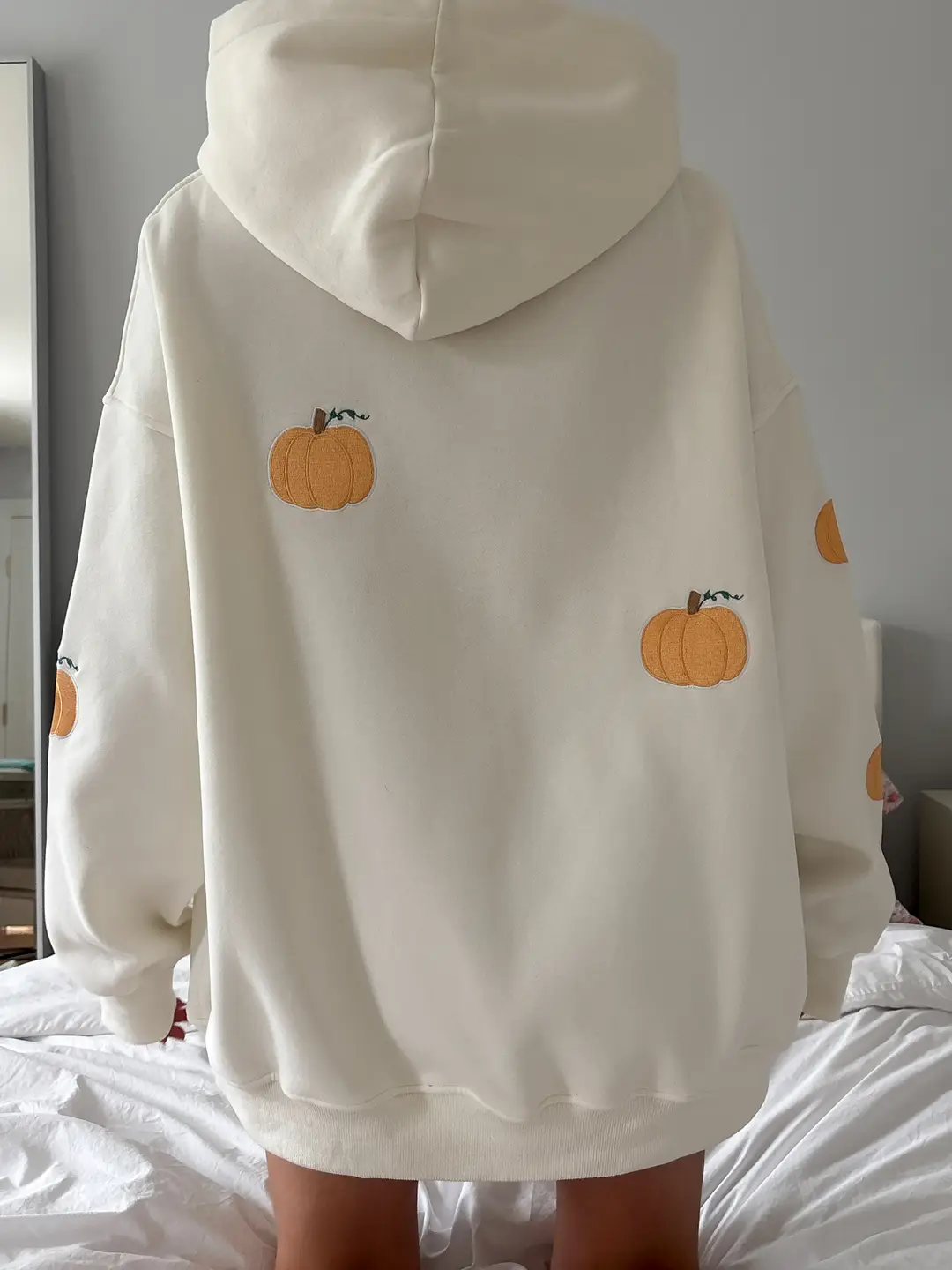 Pumpkins All Over Fall Embroider Hoodie - Image 4