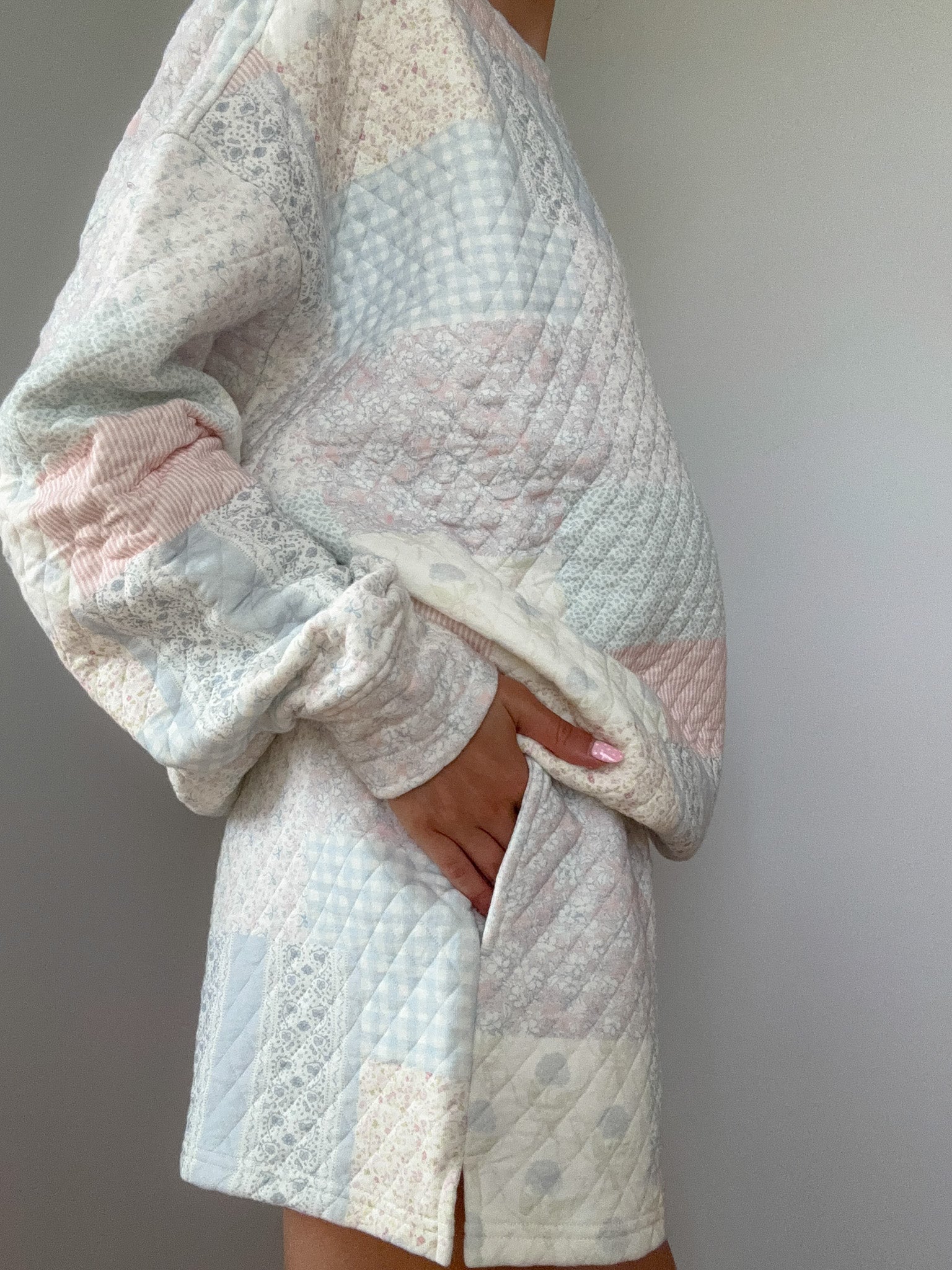 Shades Of Blue Quilted Pastel Shorts - Image 6