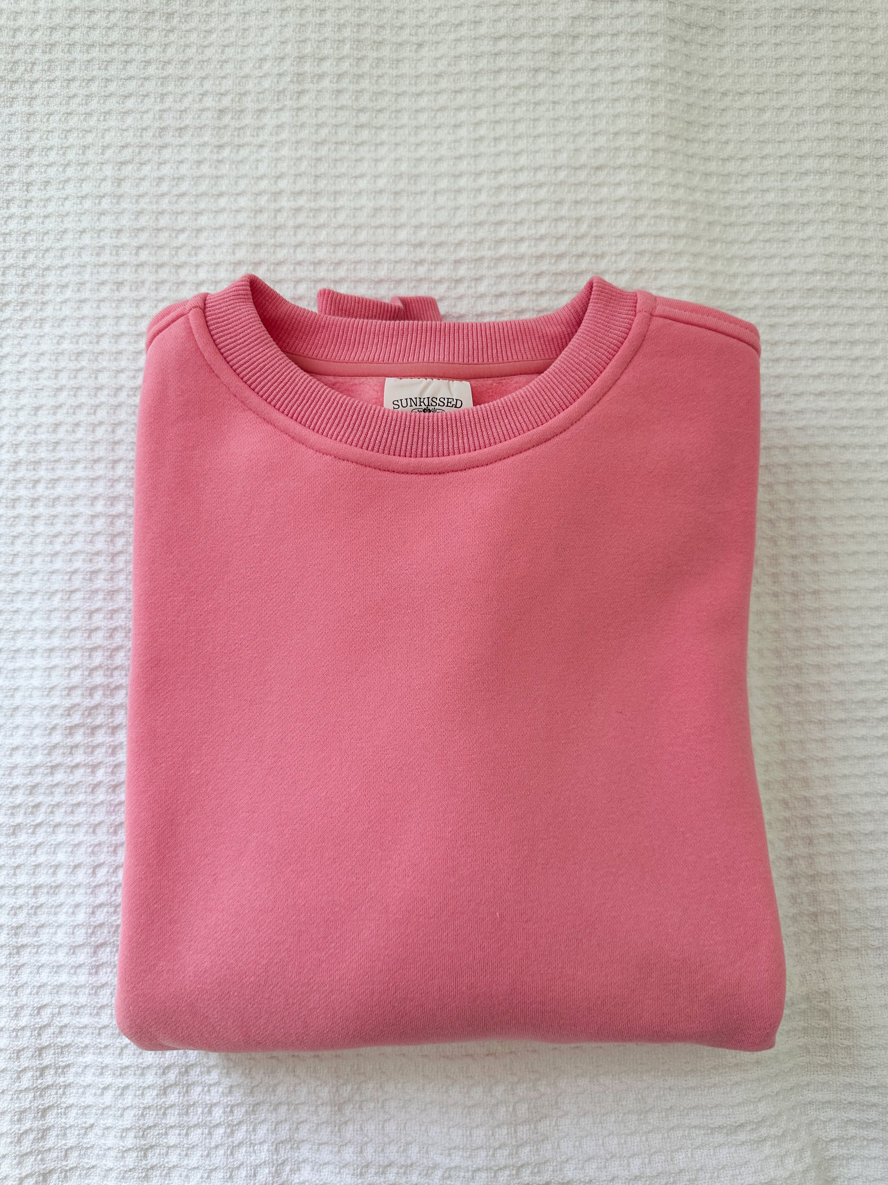 Rose Pink Basic Blank Sweatshirt