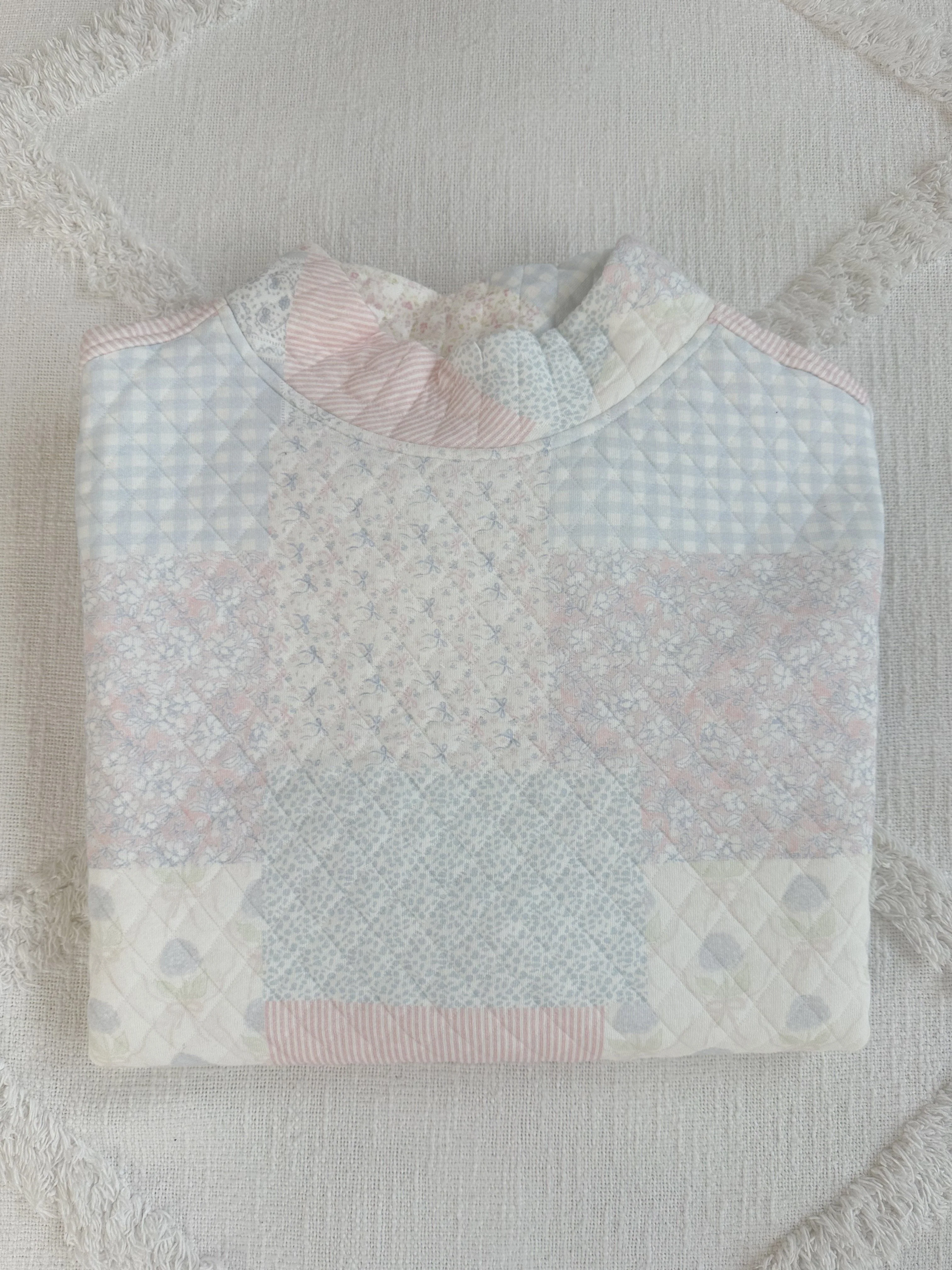 Shades Of Blue Quilted Pastel Mockneck Sweatshirt - Image 7