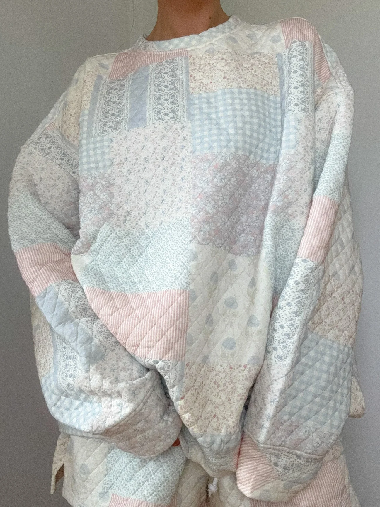 Shades Of Blue Quilted Pastel Sweatshirt