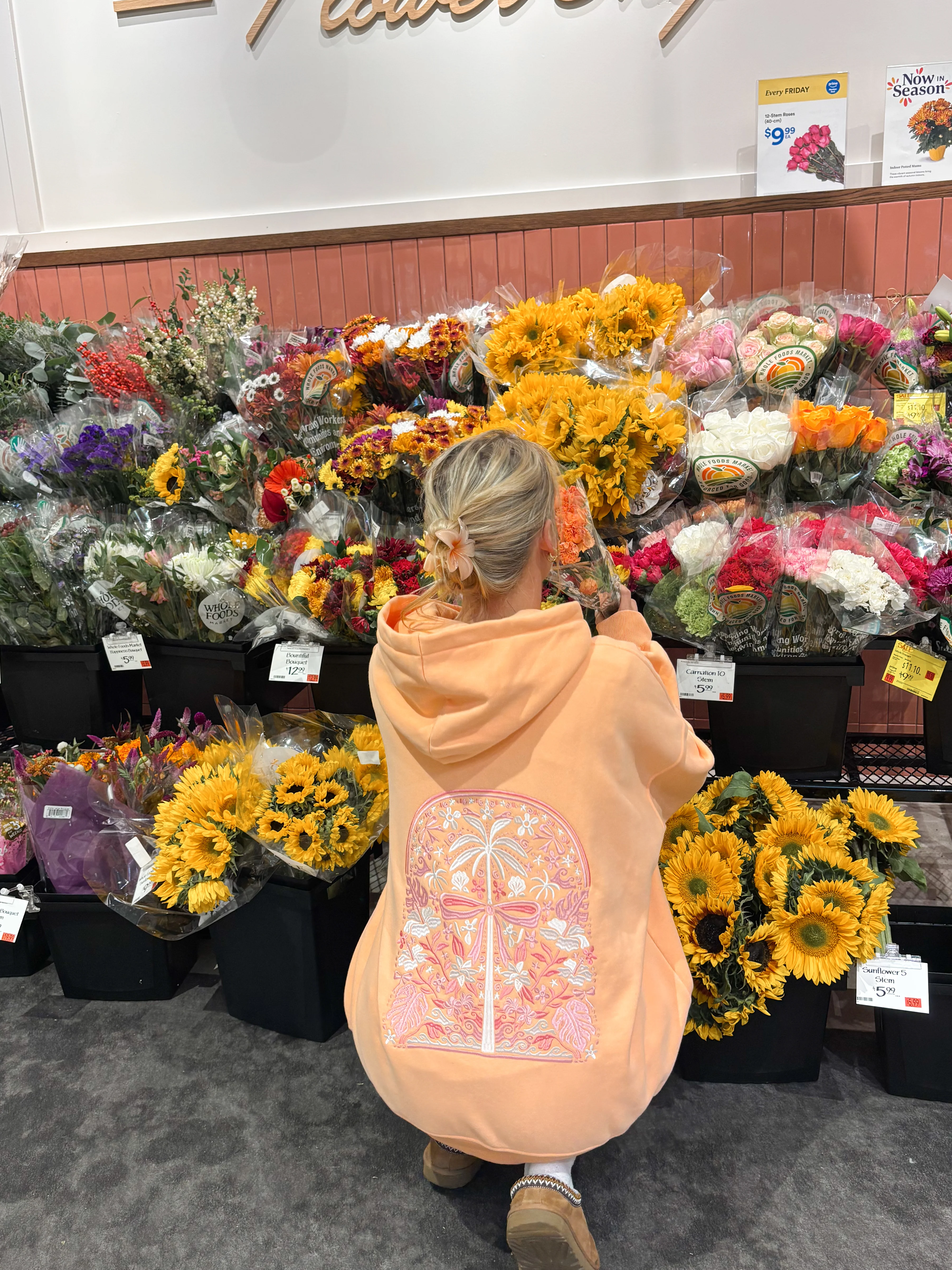 Sherbet Orange Tropical Palms Hoodie - Image 10