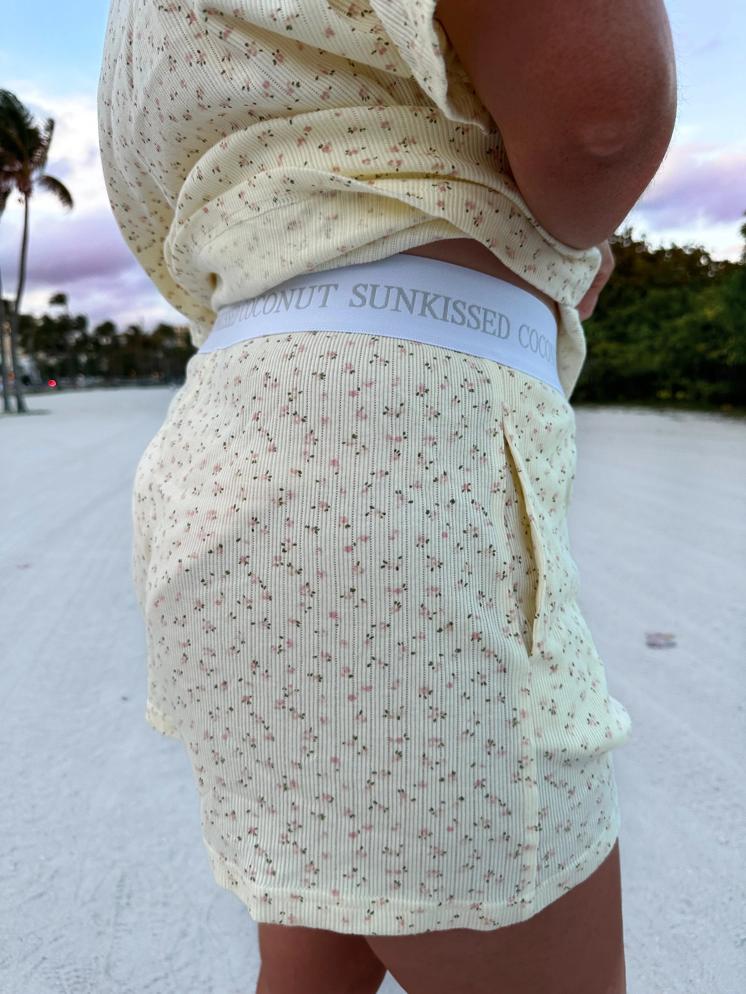 Lemon Floral Short Sleeve Pajama Top - Image 4