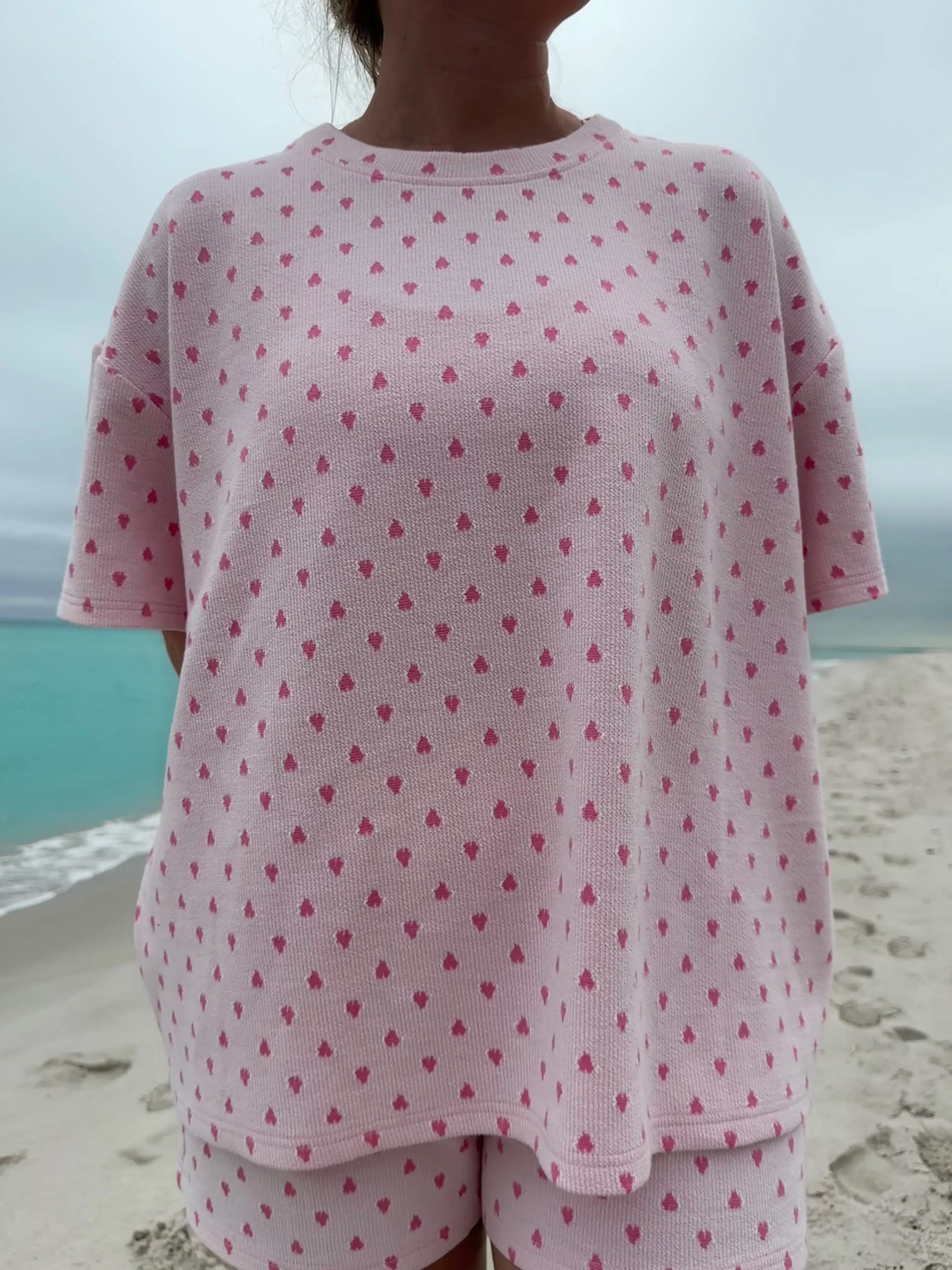 Heart Short Sleeve Pajama Top - Image 2