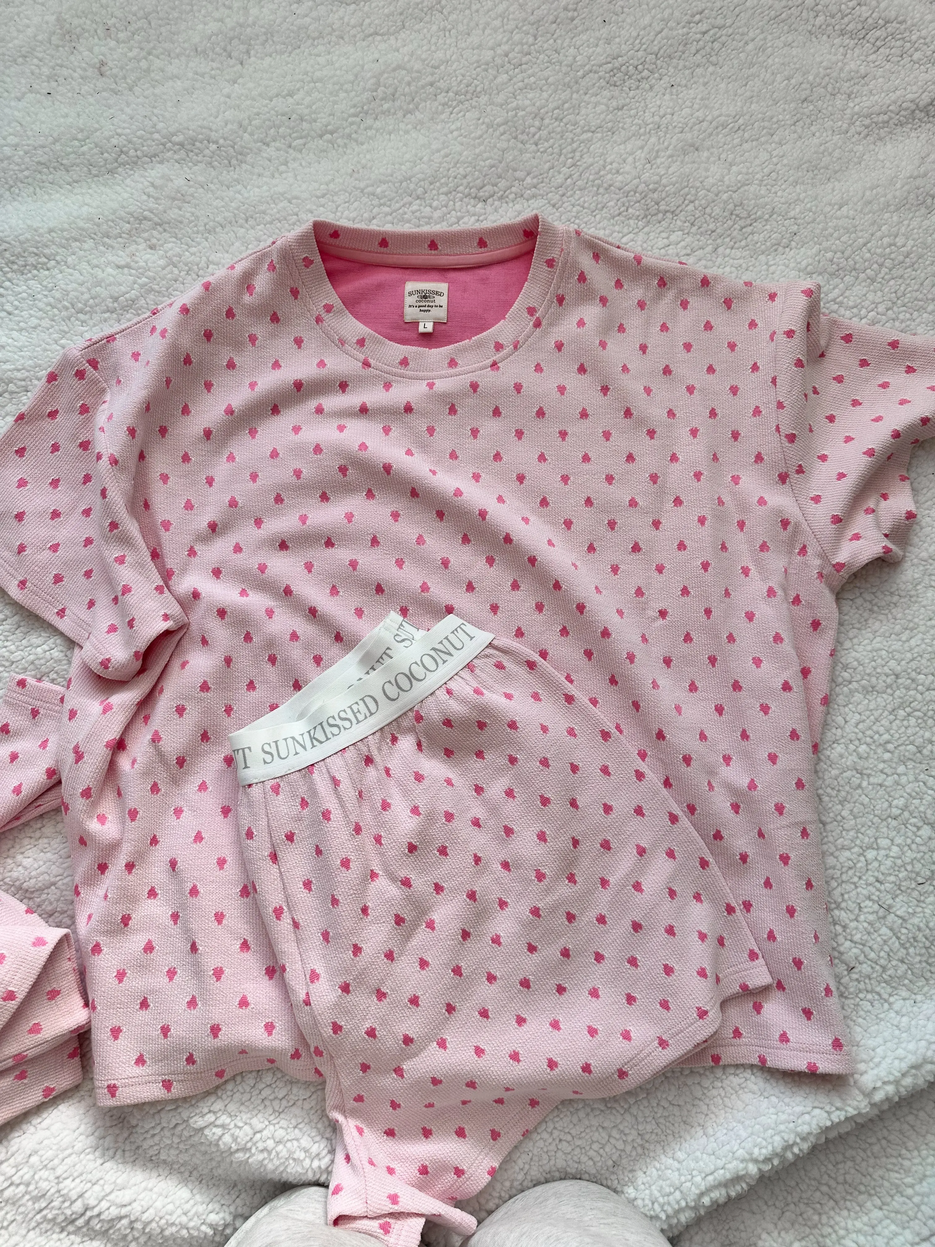 Heart Short Sleeve Pajama Top - Image 3