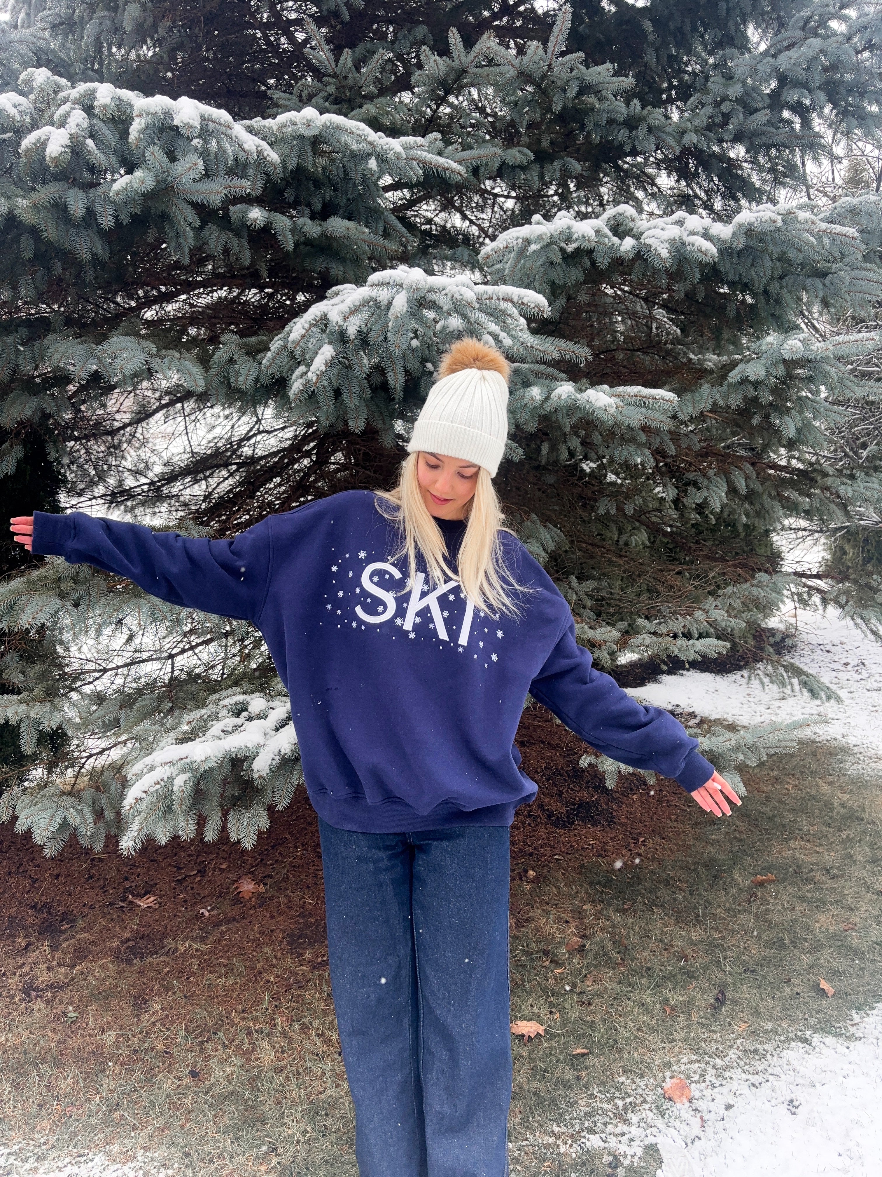 Ski Snowflake Embroider Sweatshirt - Image 12