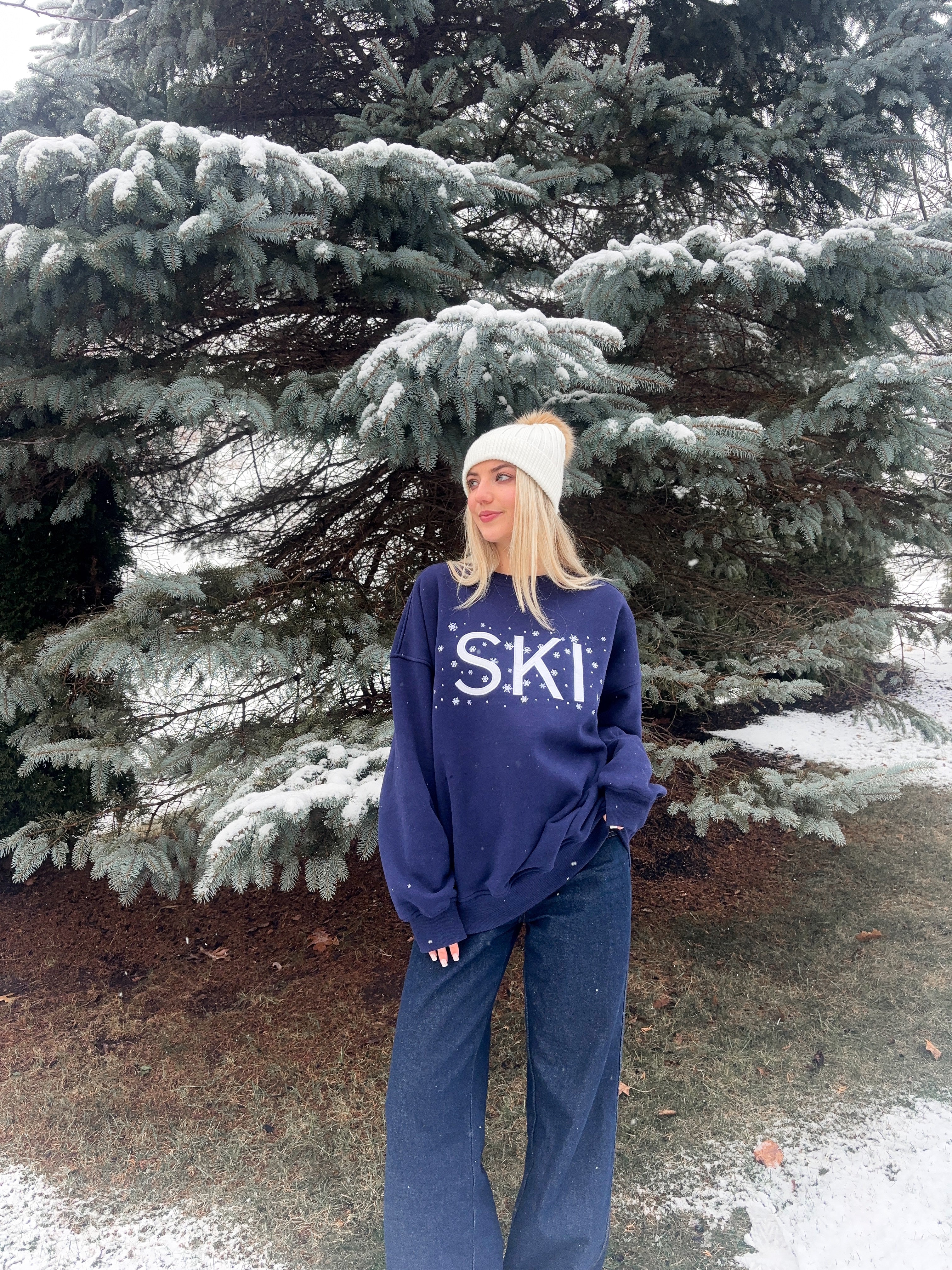 Ski Snowflake Embroider Sweatshirt - Image 13
