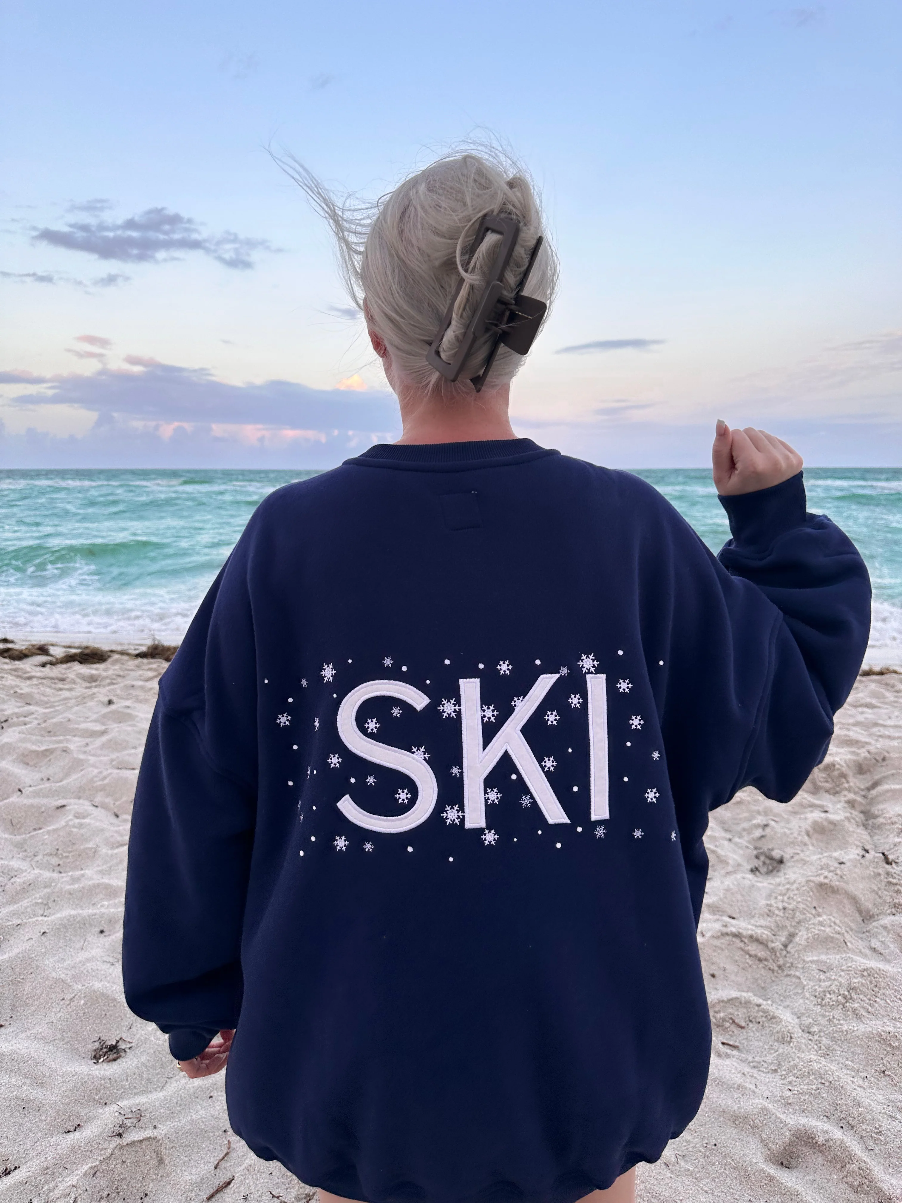 Ski Snowflake Embroider Sweatshirt - Image 2