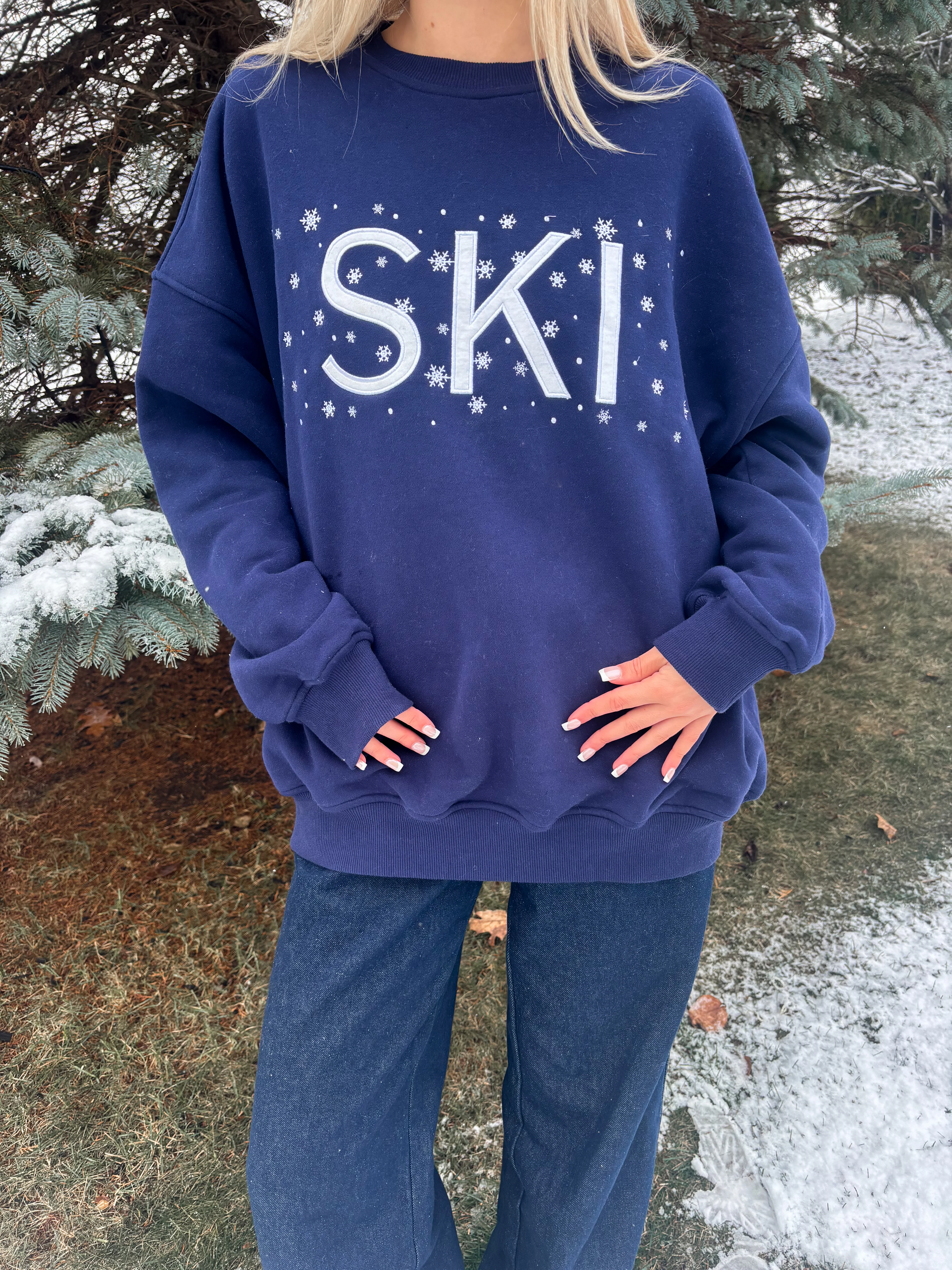 Ski Snowflake Embroider Sweatshirt - Image 7