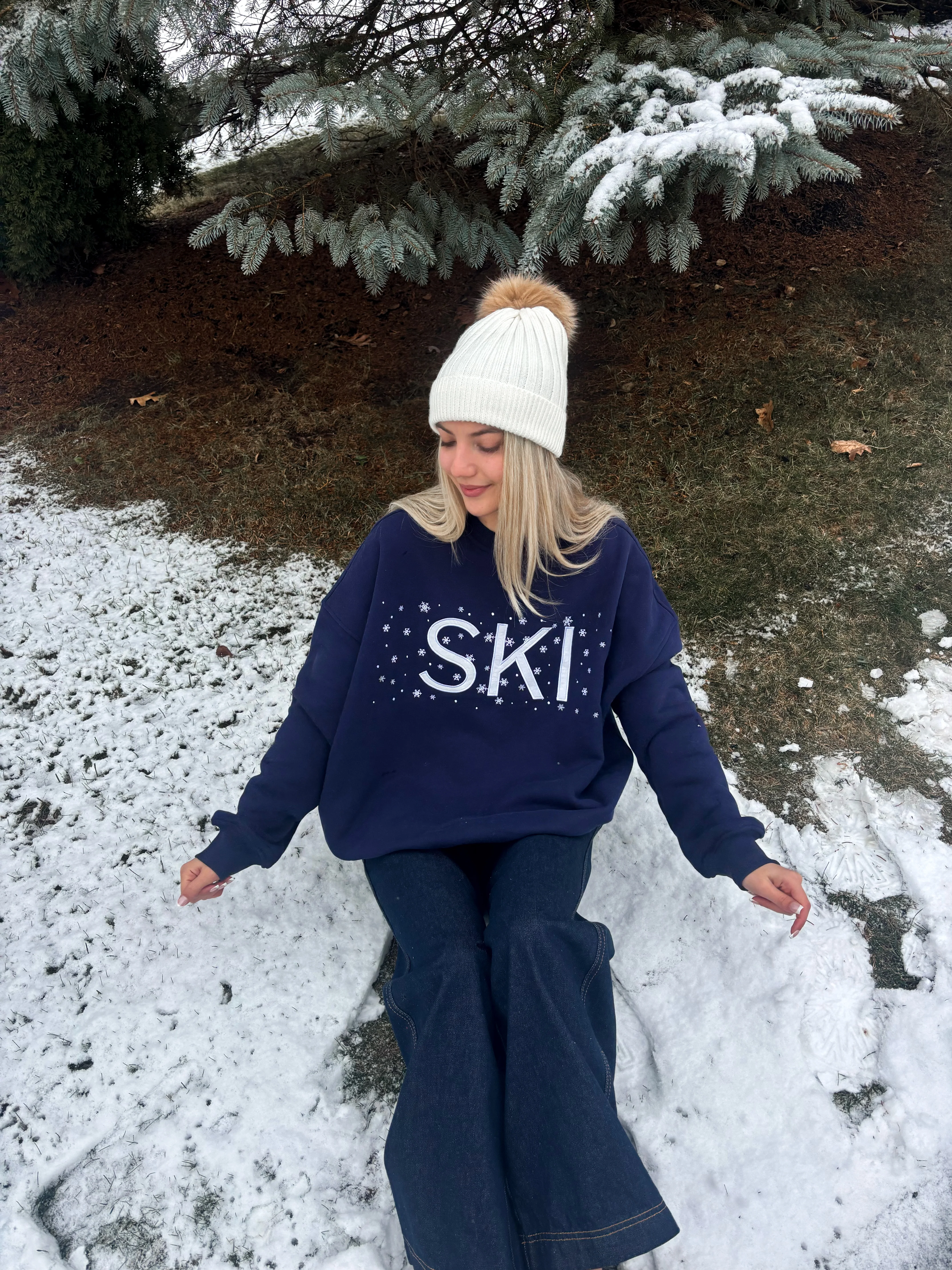 Ski Snowflake Embroider Sweatshirt - Image 9