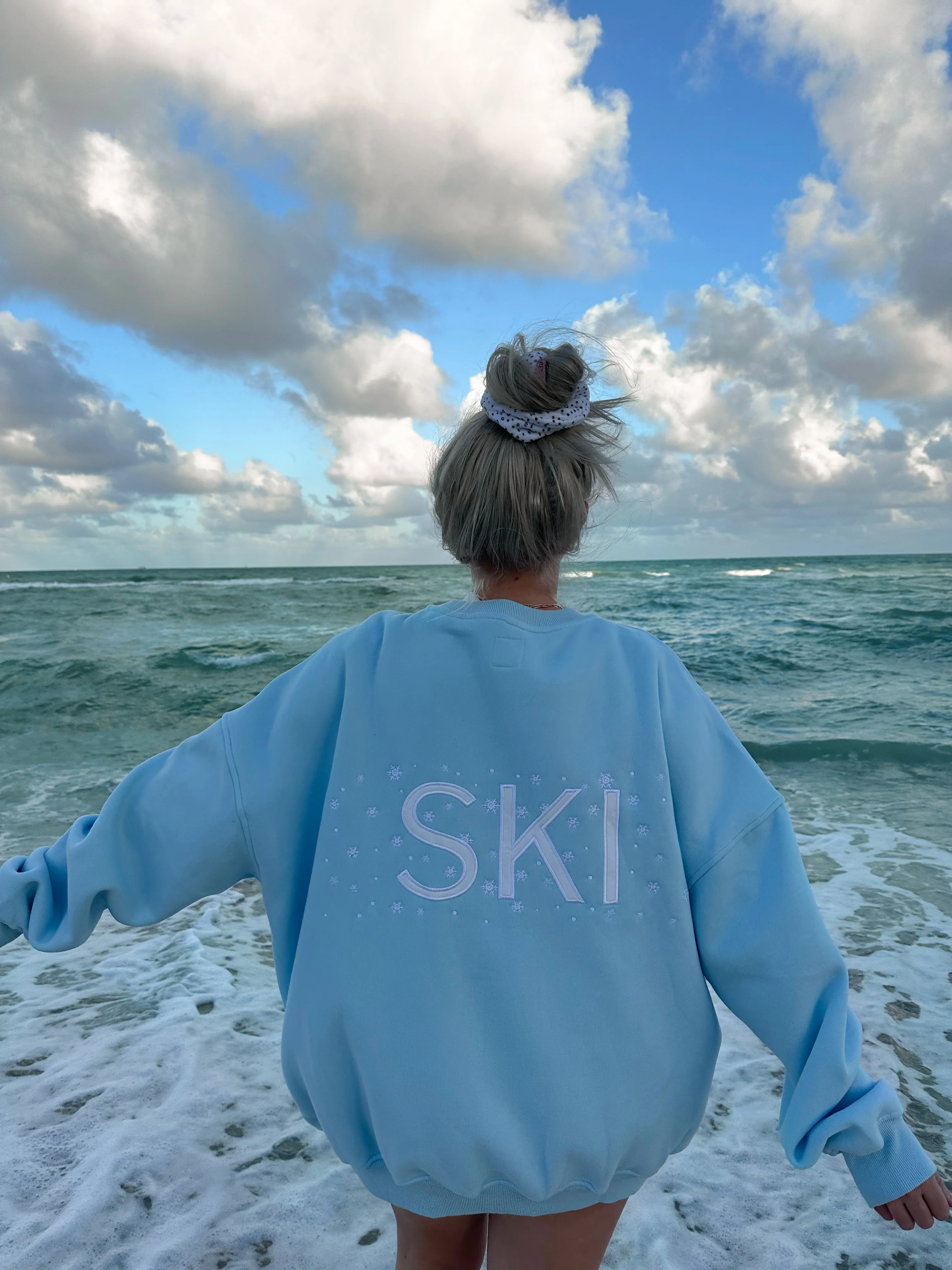 Icy Blue Ski Snowflake Sweatshirt - Image 5