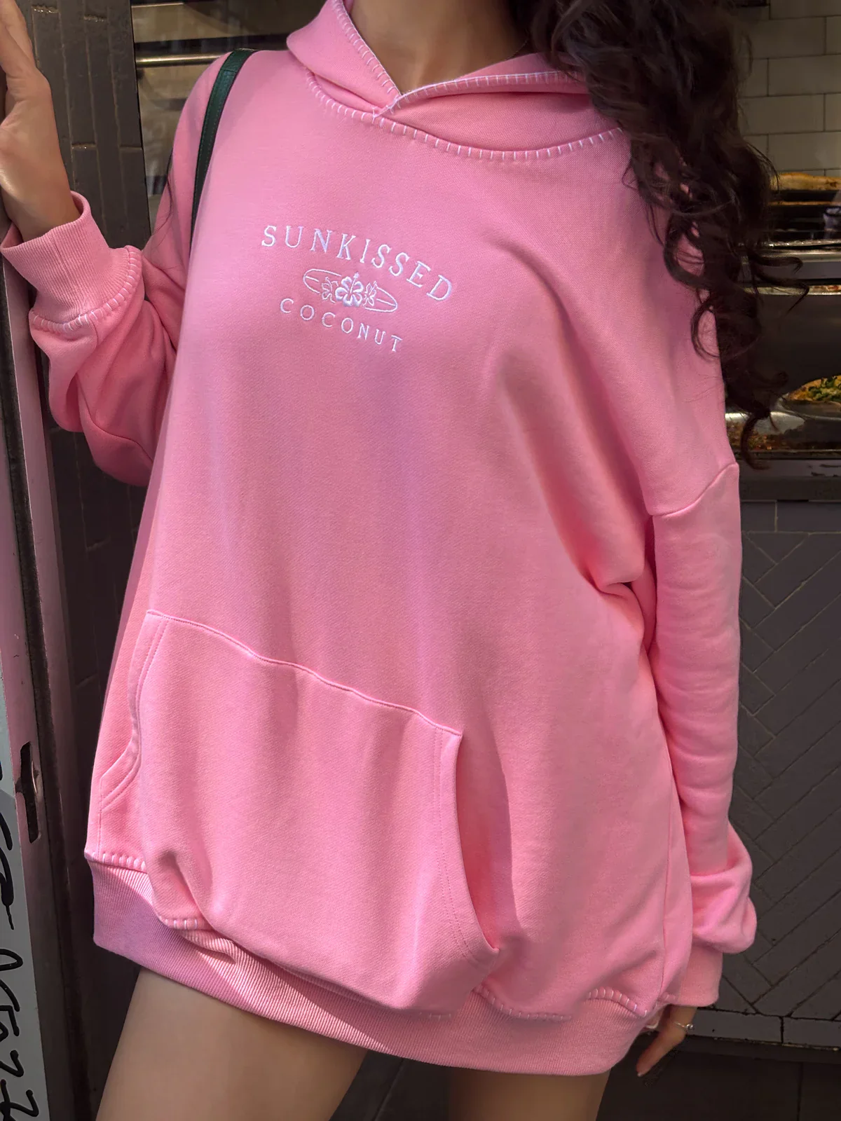 Stitched Sunkissedcoconut Embroidered Oversized Hoodie 100% Cotton - Image 14