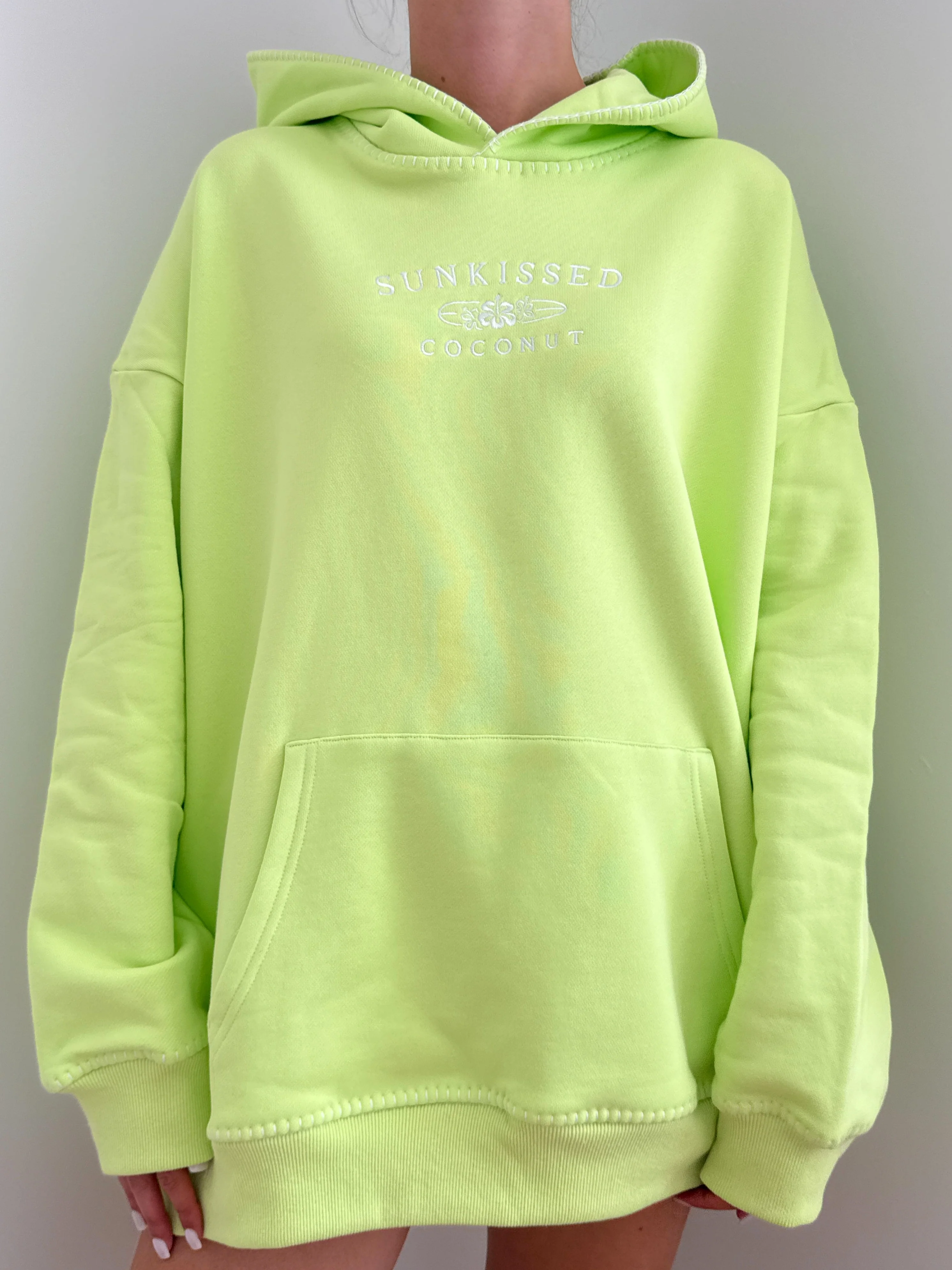 Stitched Sunkissedcoconut Embroidered Oversized Hoodie 100% Cotton - Image 4