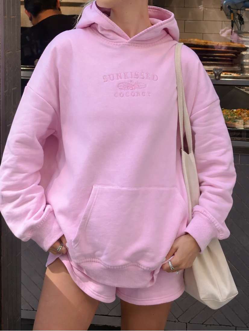 Stitched Sunkissedcoconut Embroidered Oversized Hoodie 100% Cotton - Image 5