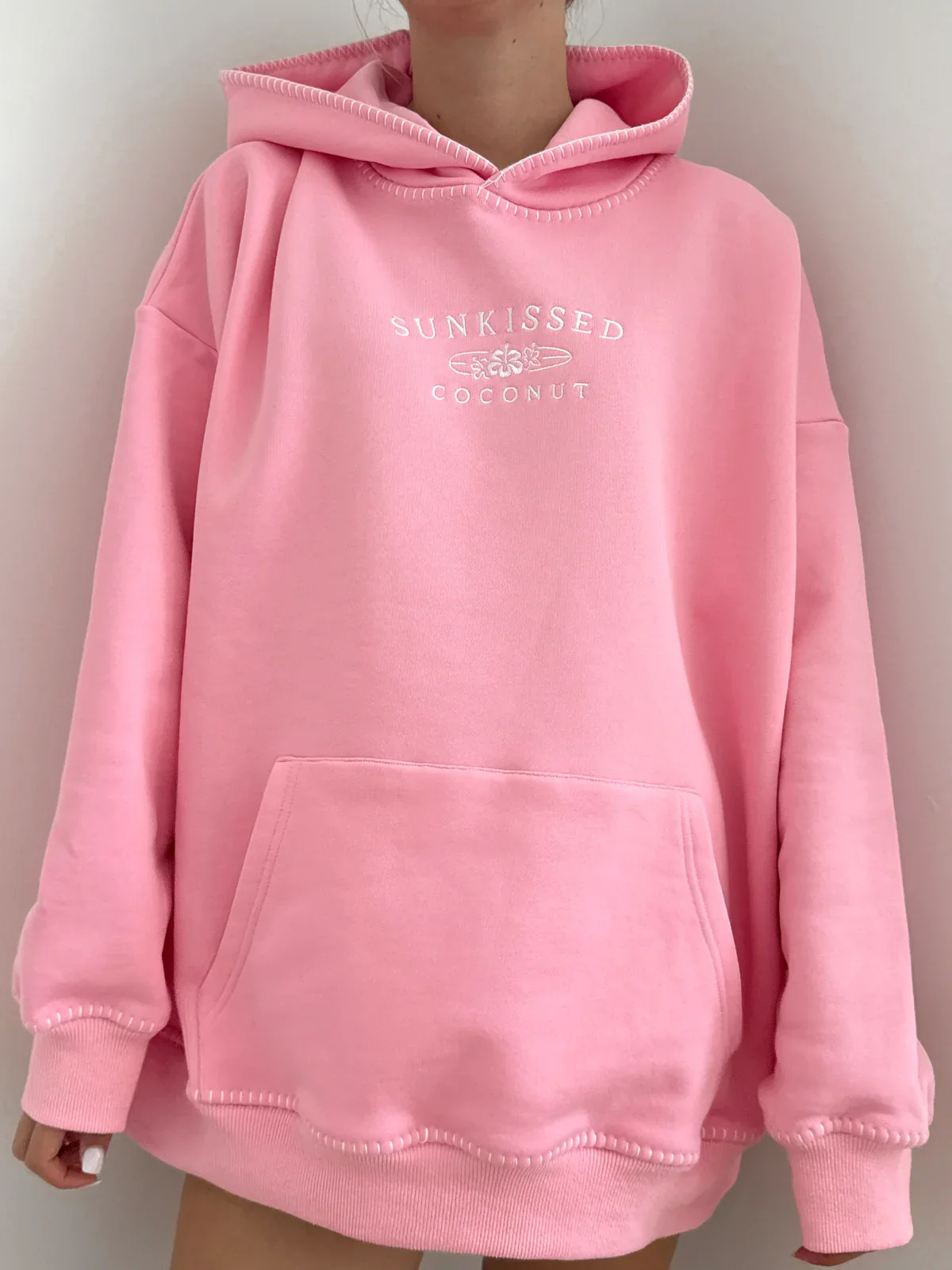 Stitched Sunkissedcoconut Embroidered Oversized Hoodie 100% Cotton - Image 6