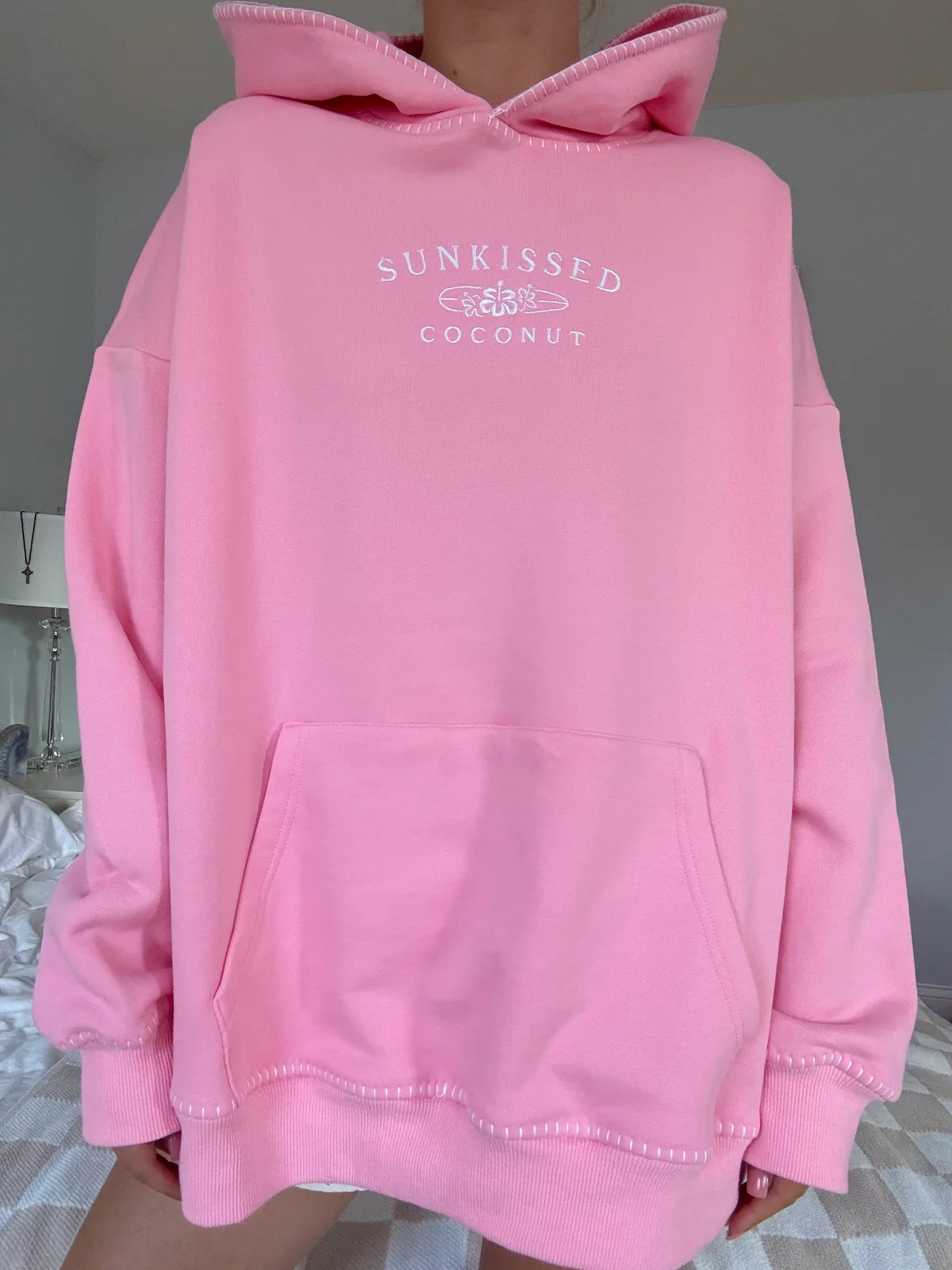 Stitched Sunkissedcoconut Embroidered Oversized Hoodie 100% Cotton - Image 7