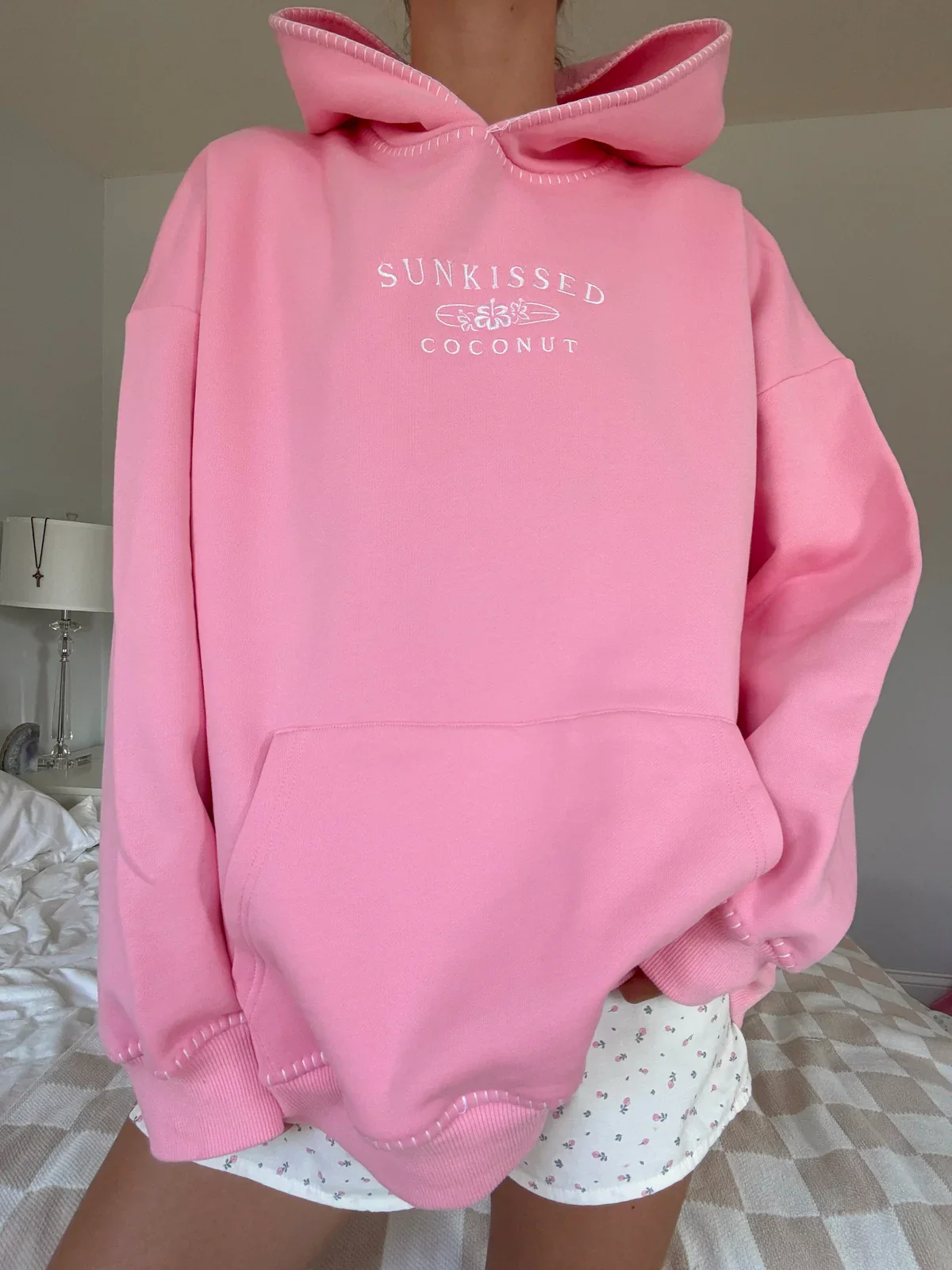 Stitched Sunkissedcoconut Embroidered Oversized Hoodie 100% Cotton - Image 8
