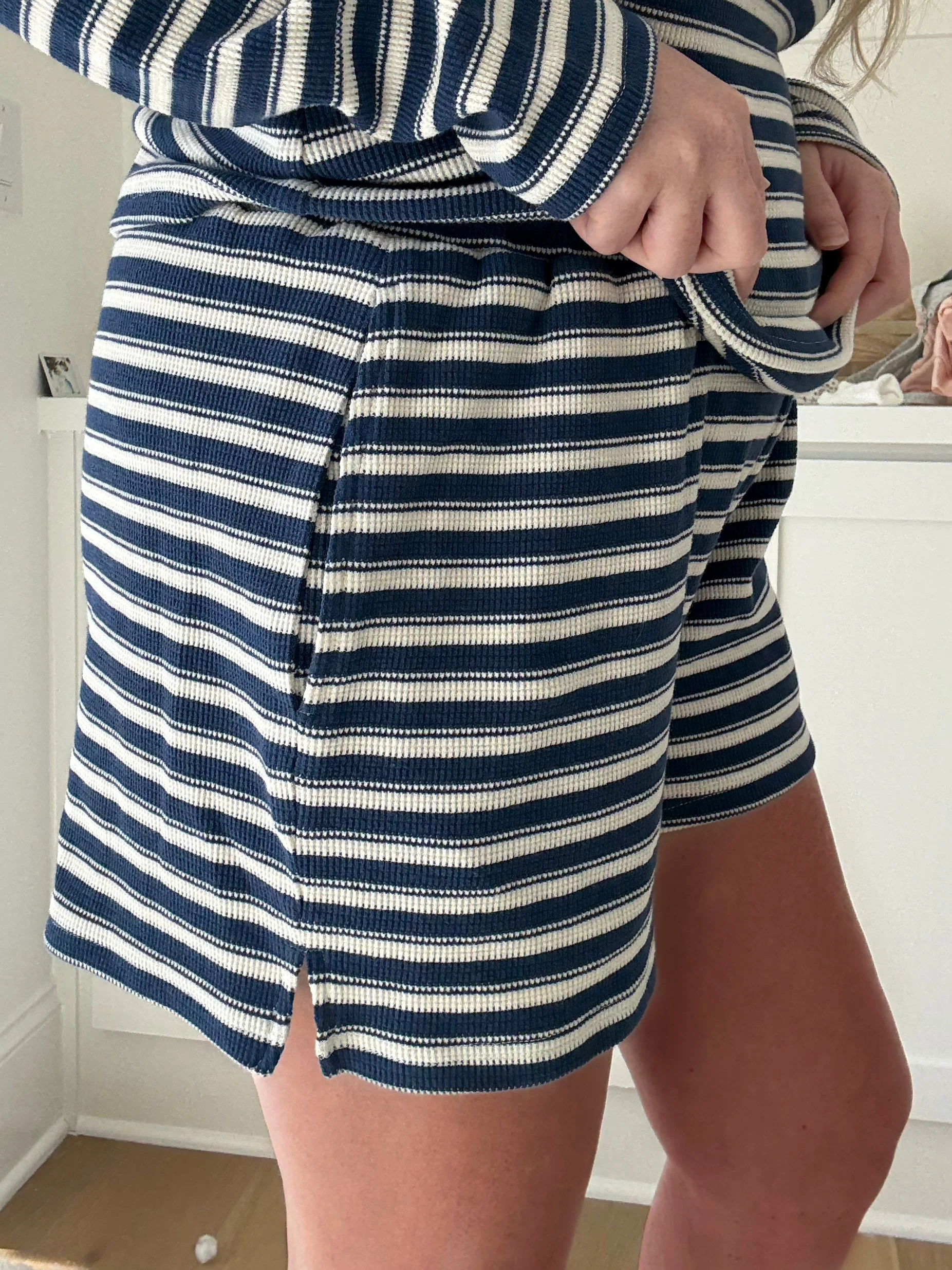 Striped Knit Loungewear Shorts - Image 3