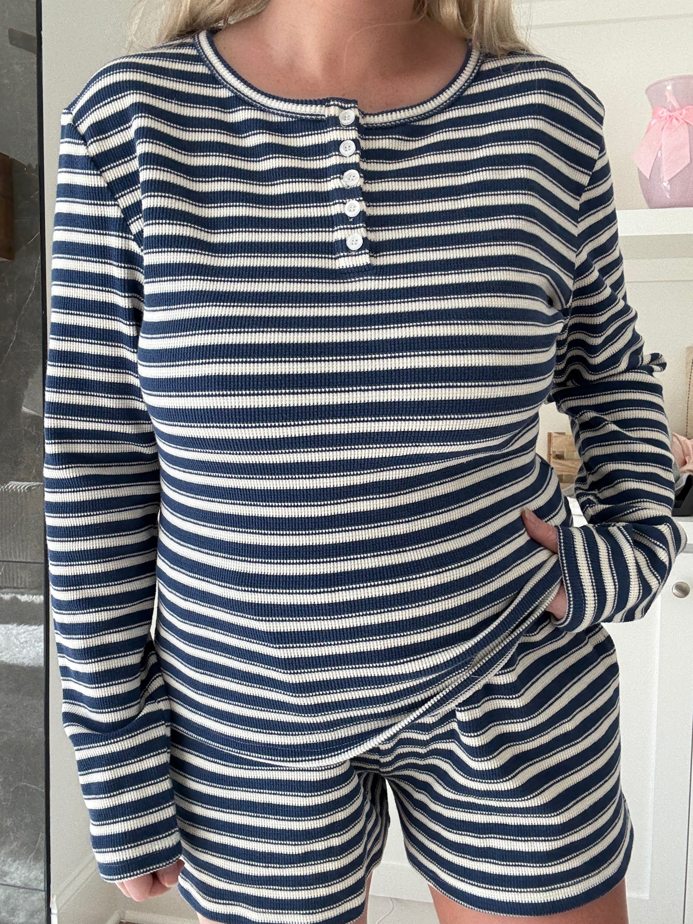 Striped Knit Loungewear Shorts - Image 4