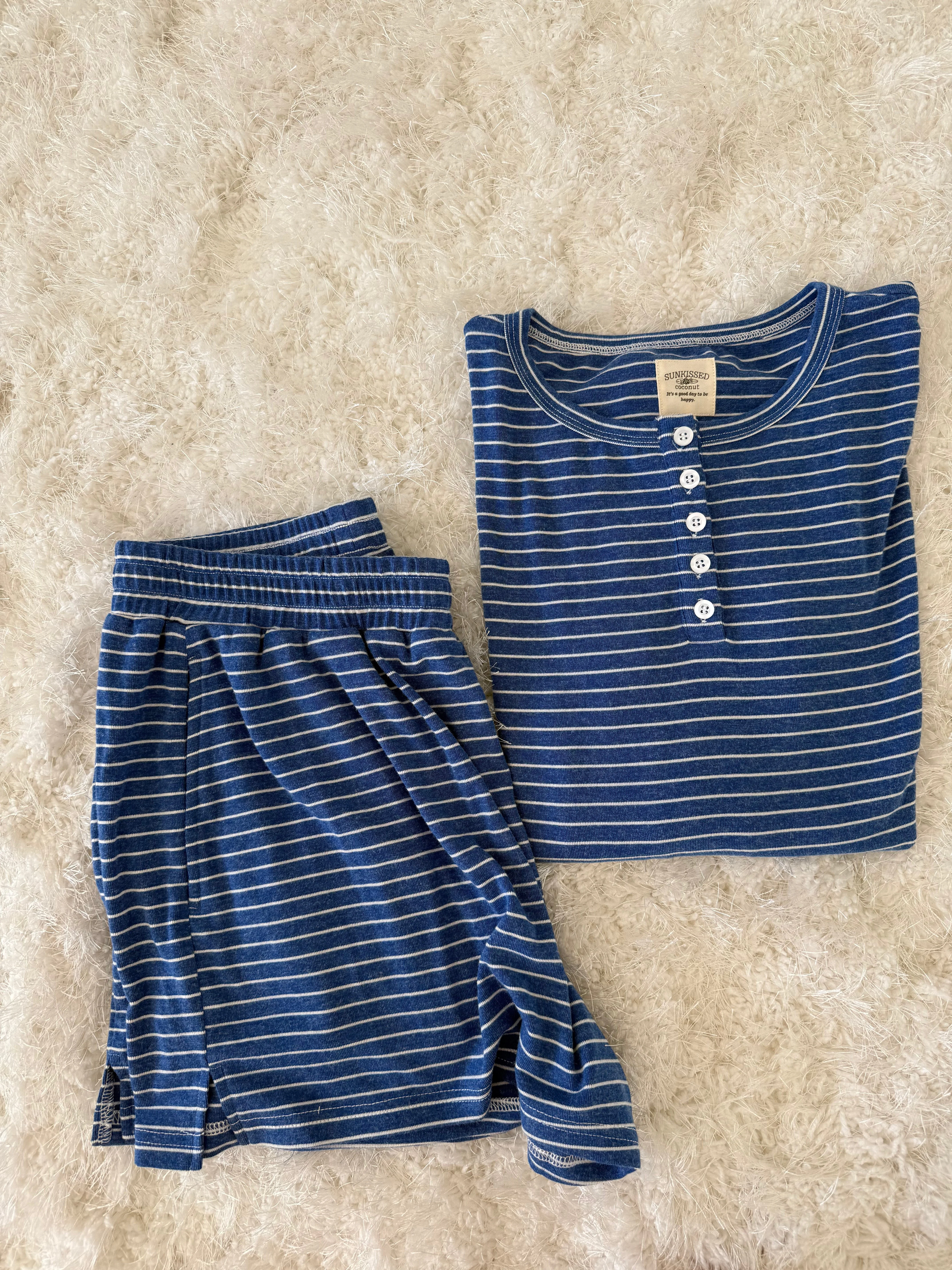 Striped Soft Button Loungewear Shorts - Image 12