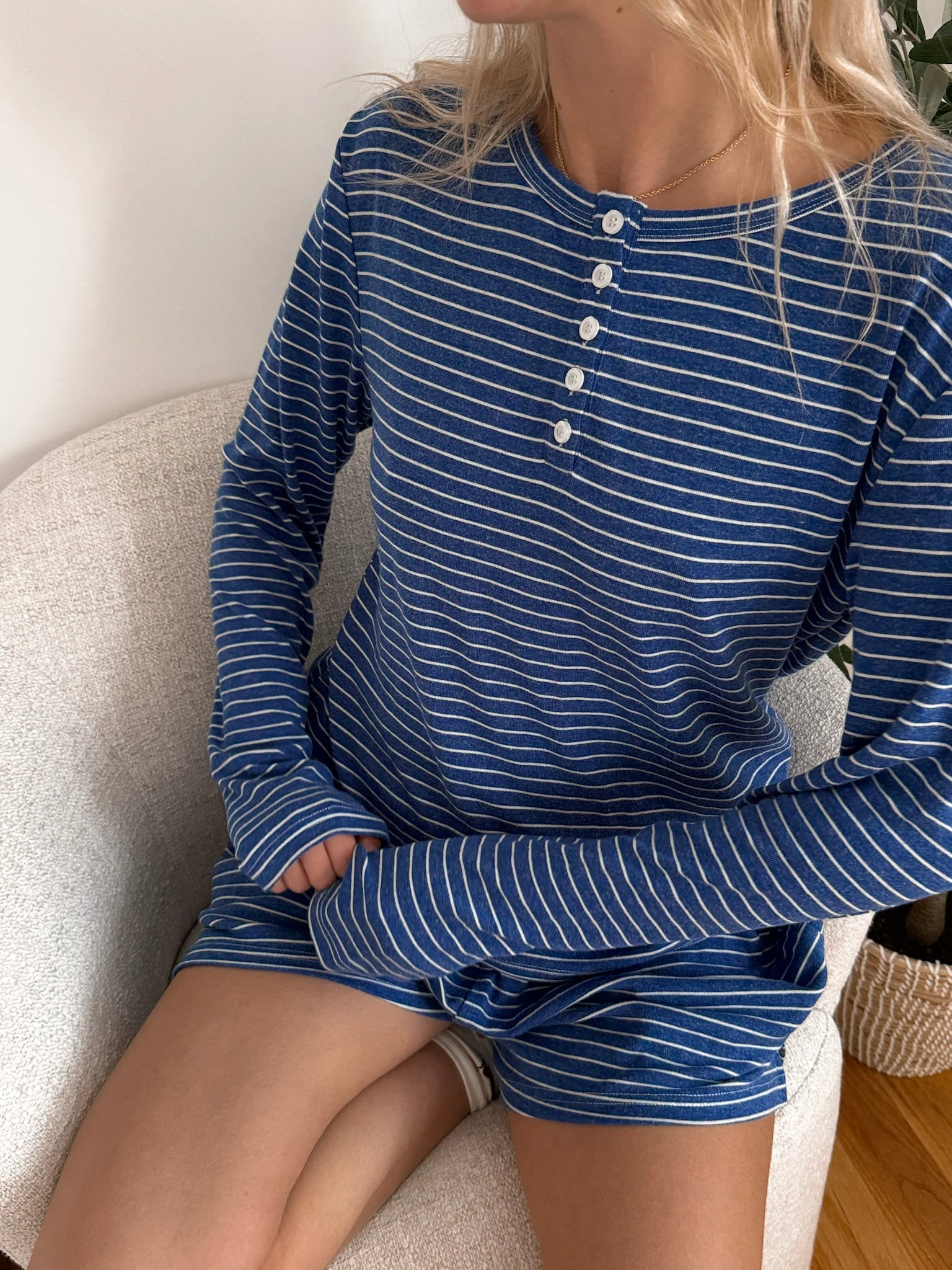 Striped Soft Button Loungewear Shorts - Image 18