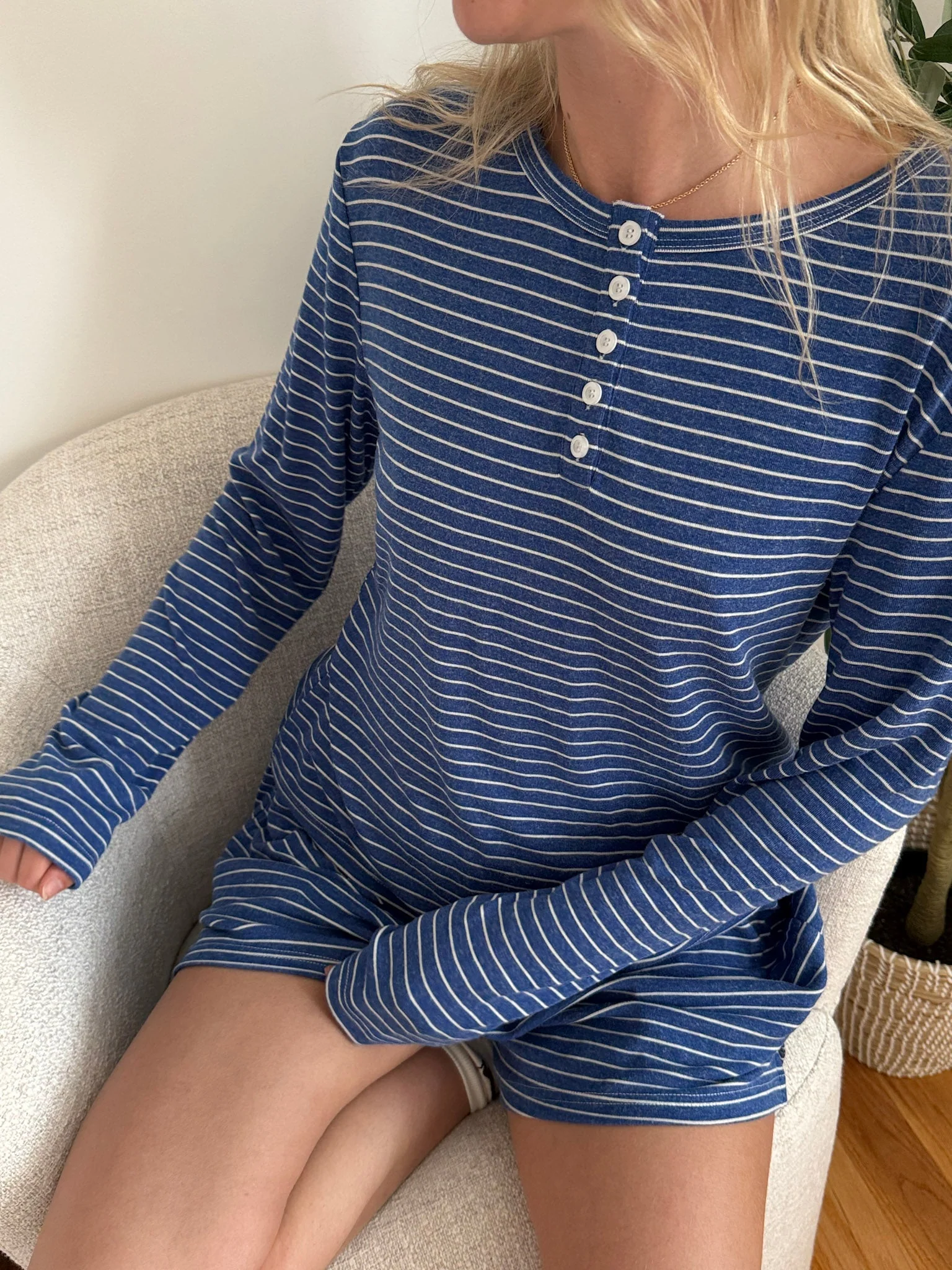 Striped Soft Button Loungewear Shorts - Image 19