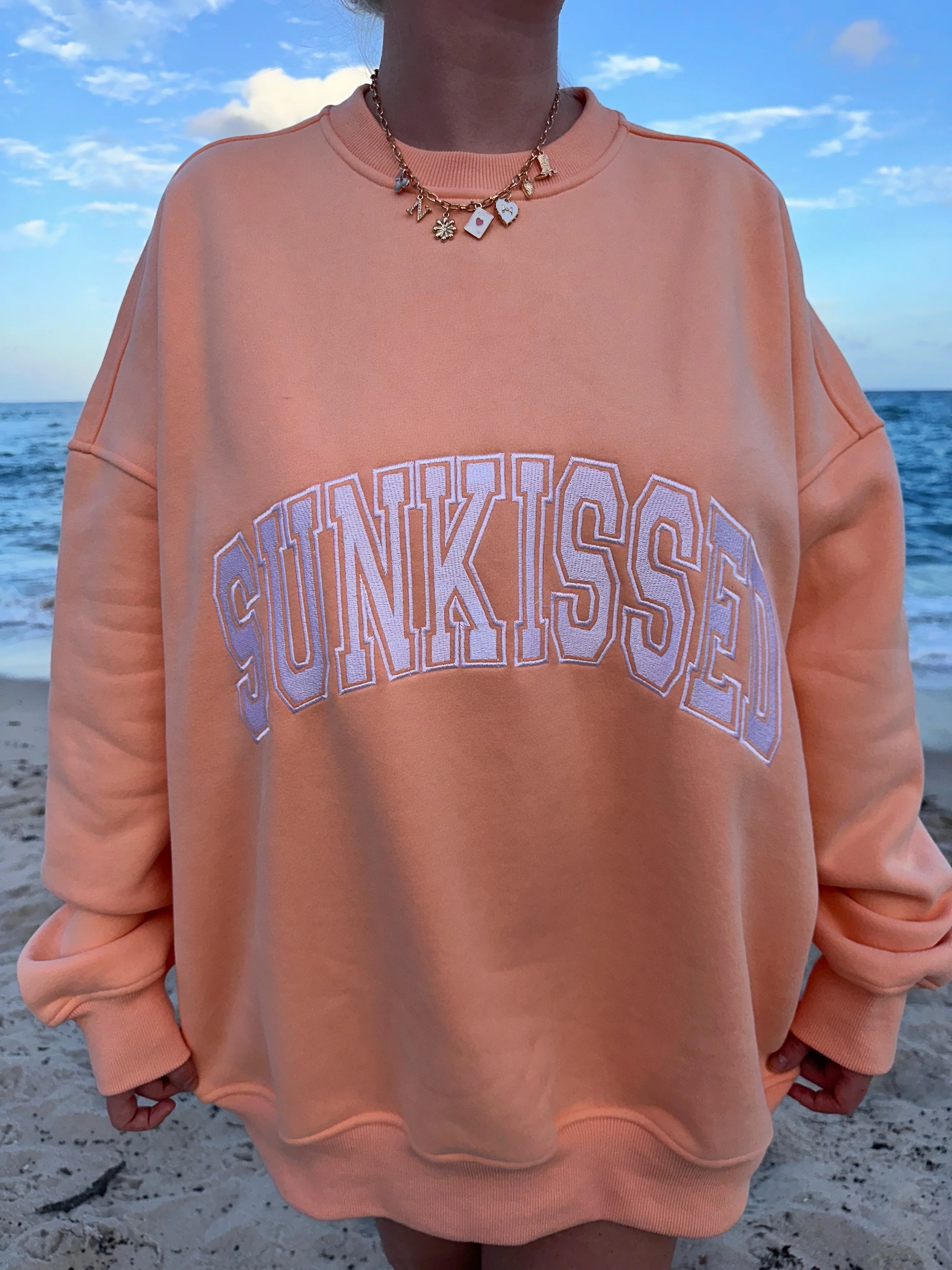 Sunkissed Collegiate Embroider Oversized Crewneck Sweatshirt - Image 12