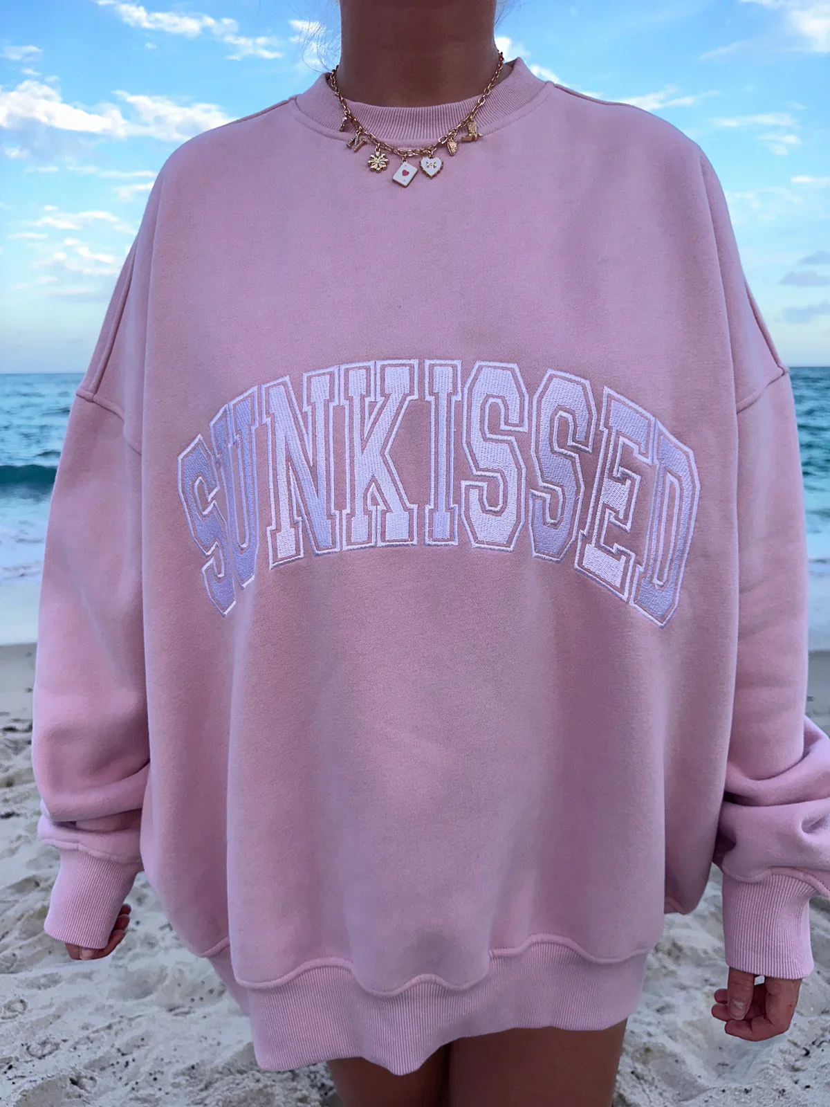 Sunkissed Collegiate Embroider Oversized Crewneck Sweatshirt - Image 14