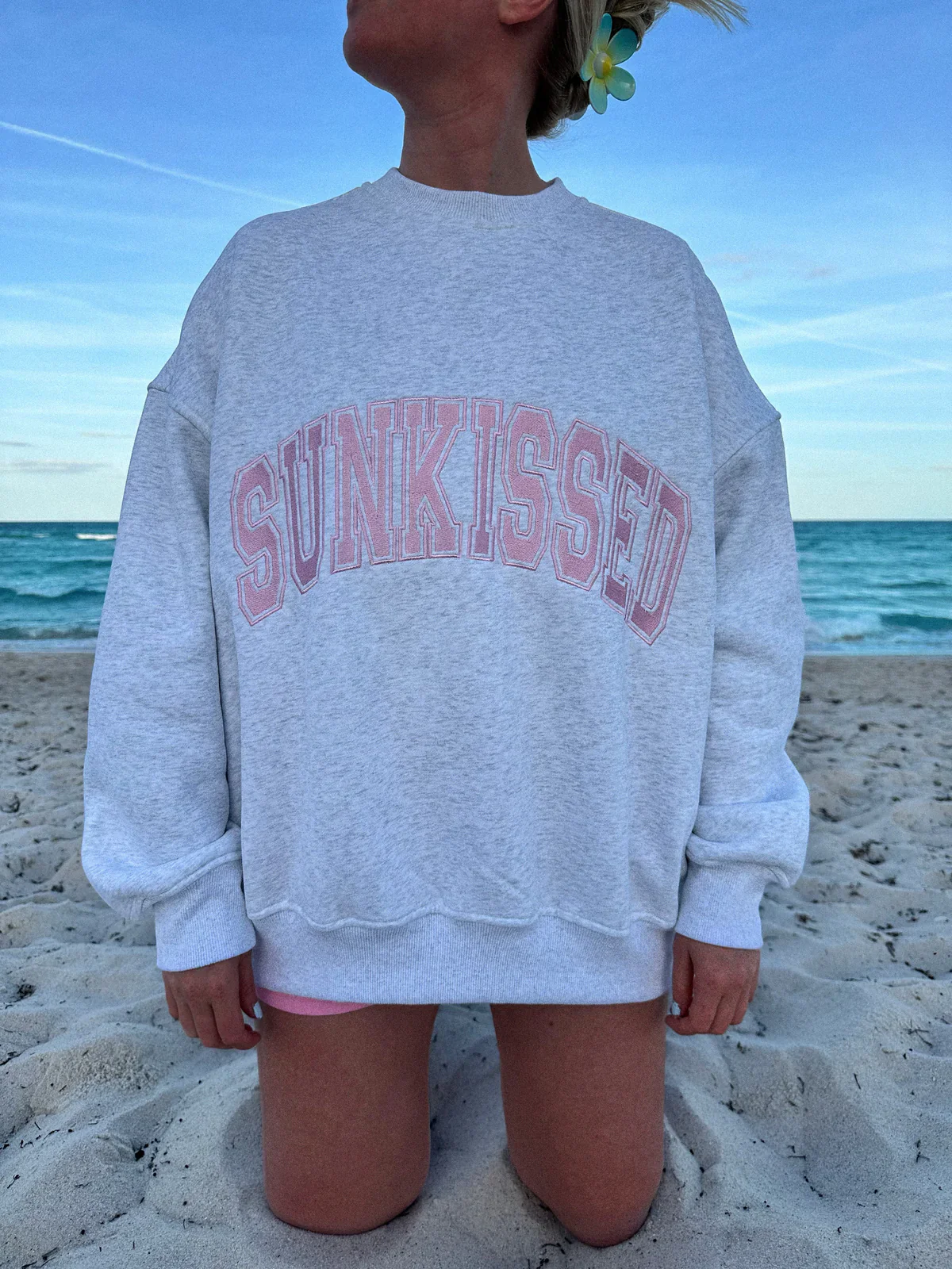 Sunkissed Collegiate Embroider Oversized Crewneck Sweatshirt - Image 16
