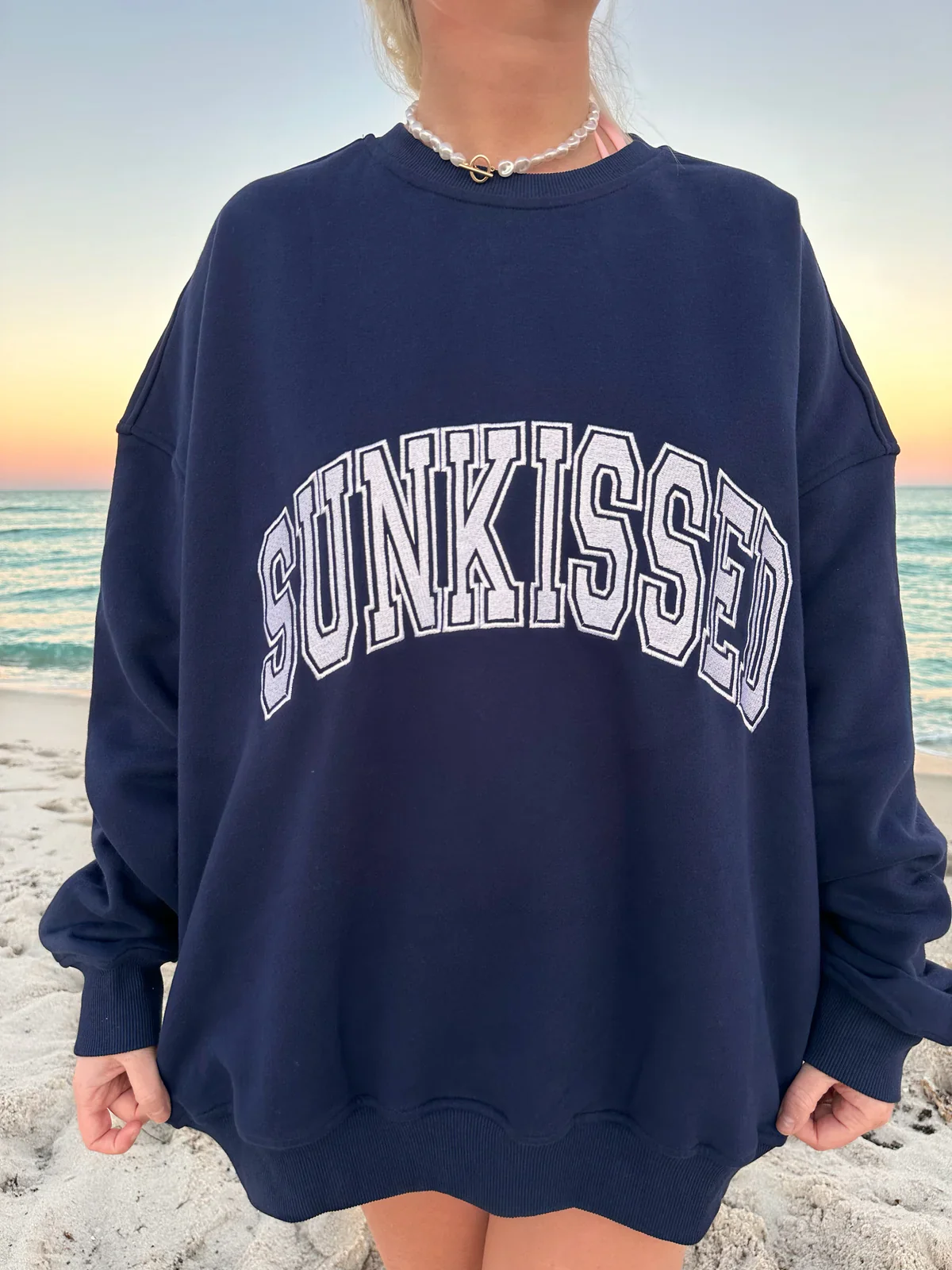 Sunkissed Collegiate Embroider Oversized Crewneck Sweatshirt - Image 26