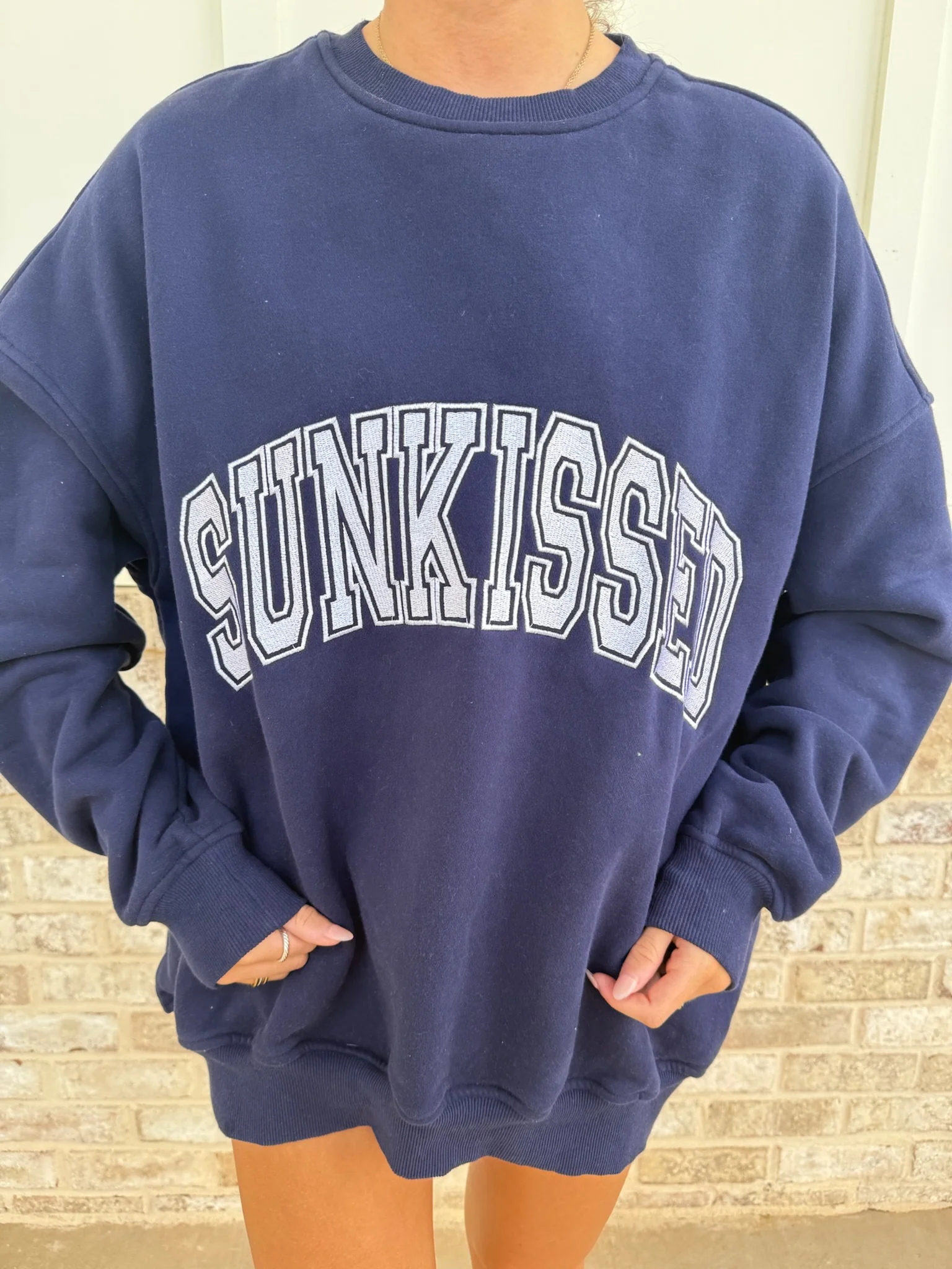 Sunkissed Collegiate Embroider Oversized Crewneck Sweatshirt - Image 33