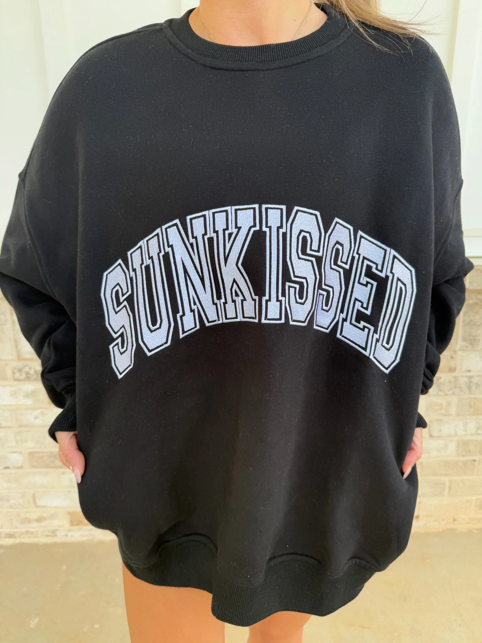 Sunkissed Collegiate Embroider Oversized Crewneck Sweatshirt - Image 35